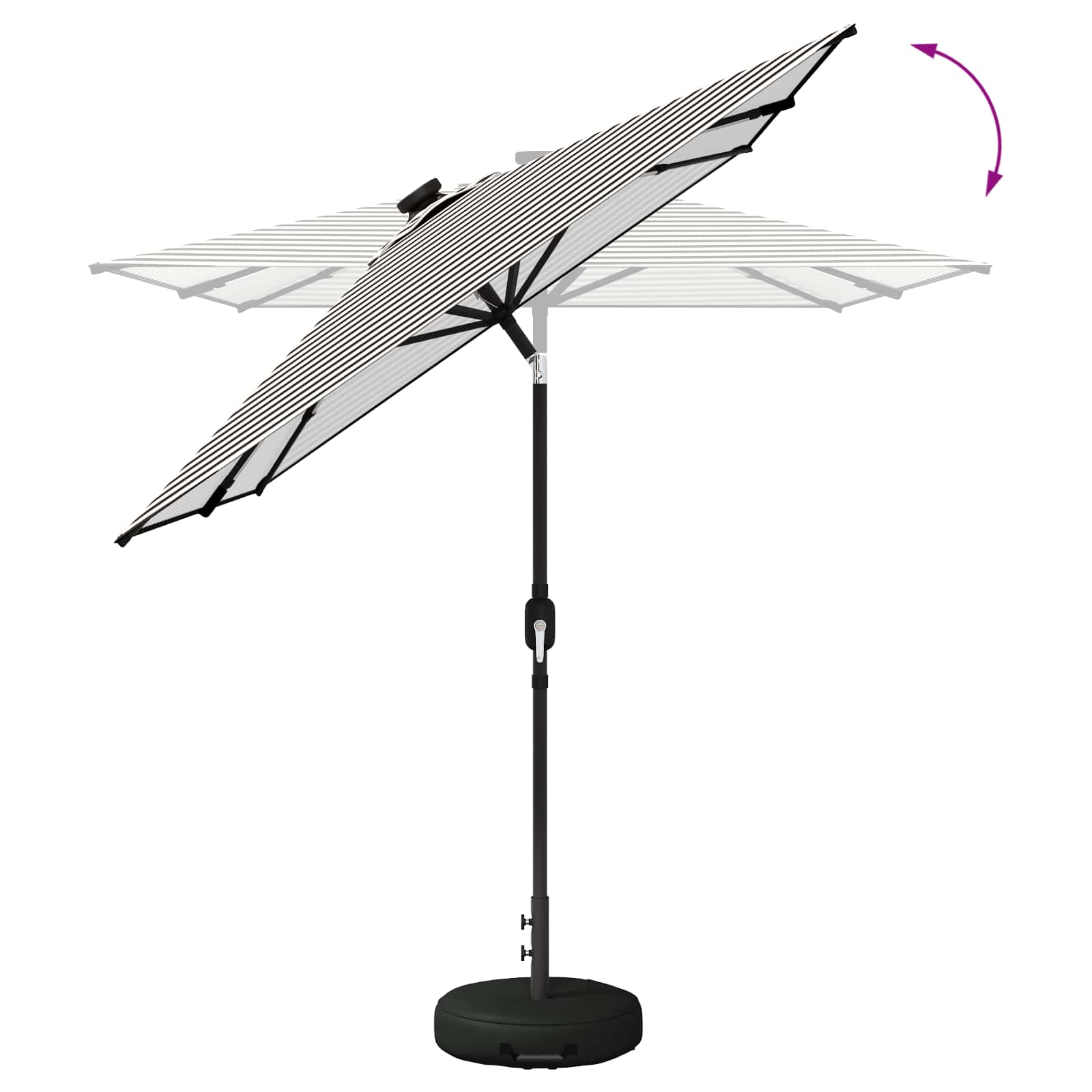 Parasol da giardino con luci LED e base 200 x 300 cm Poliestere