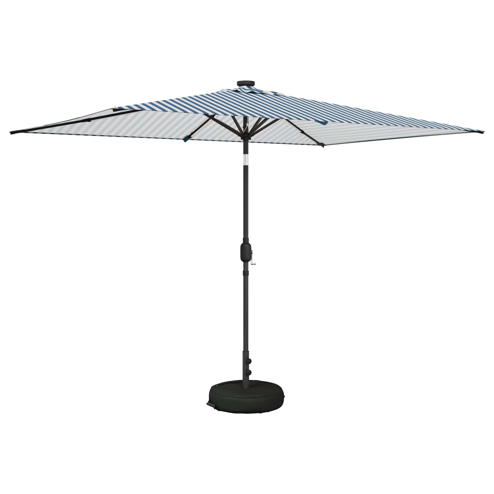 Parasol da giardino con luci LED e base 200 x 300 cm Poliestere