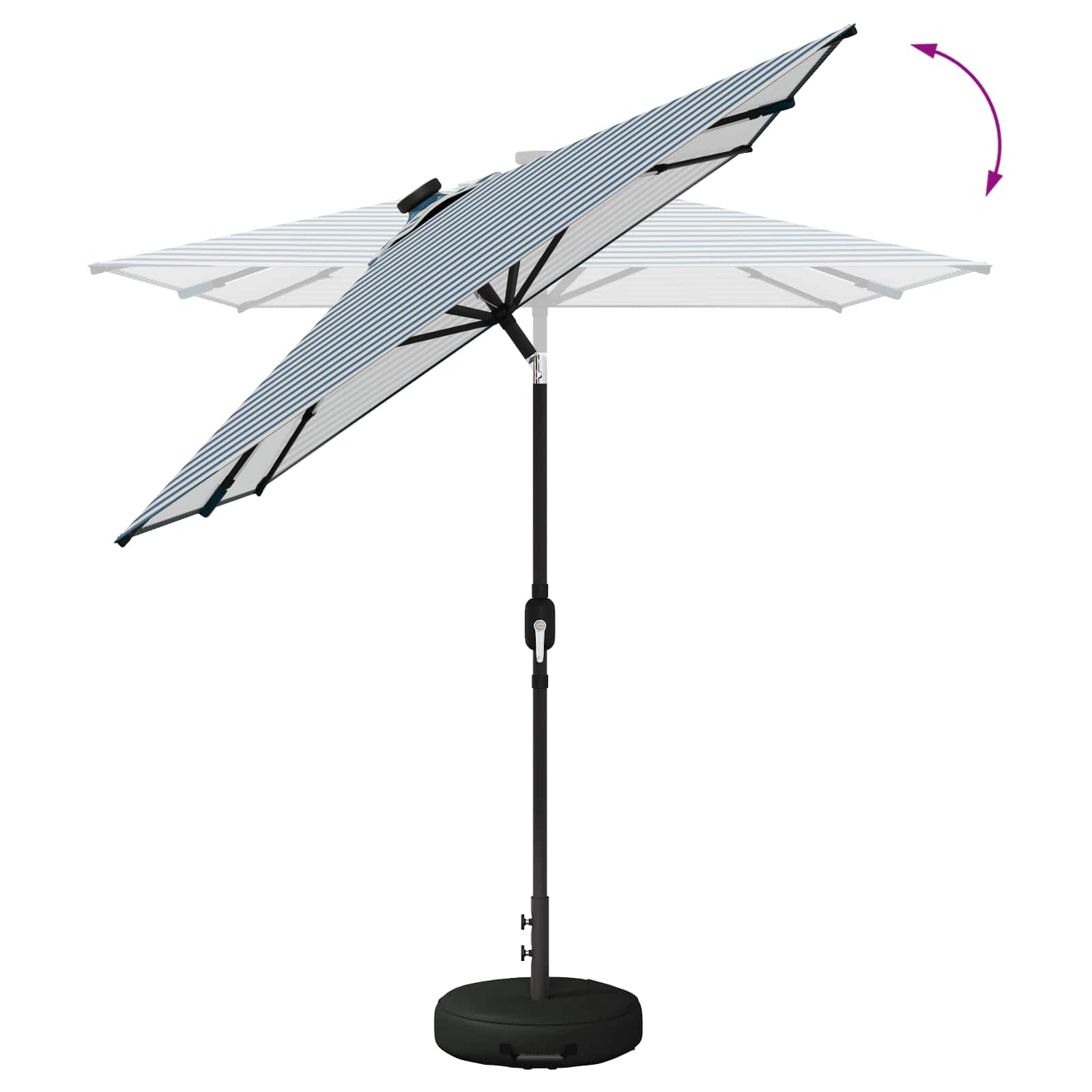 Parasol da giardino con luci LED e base 200 x 300 cm Poliestere