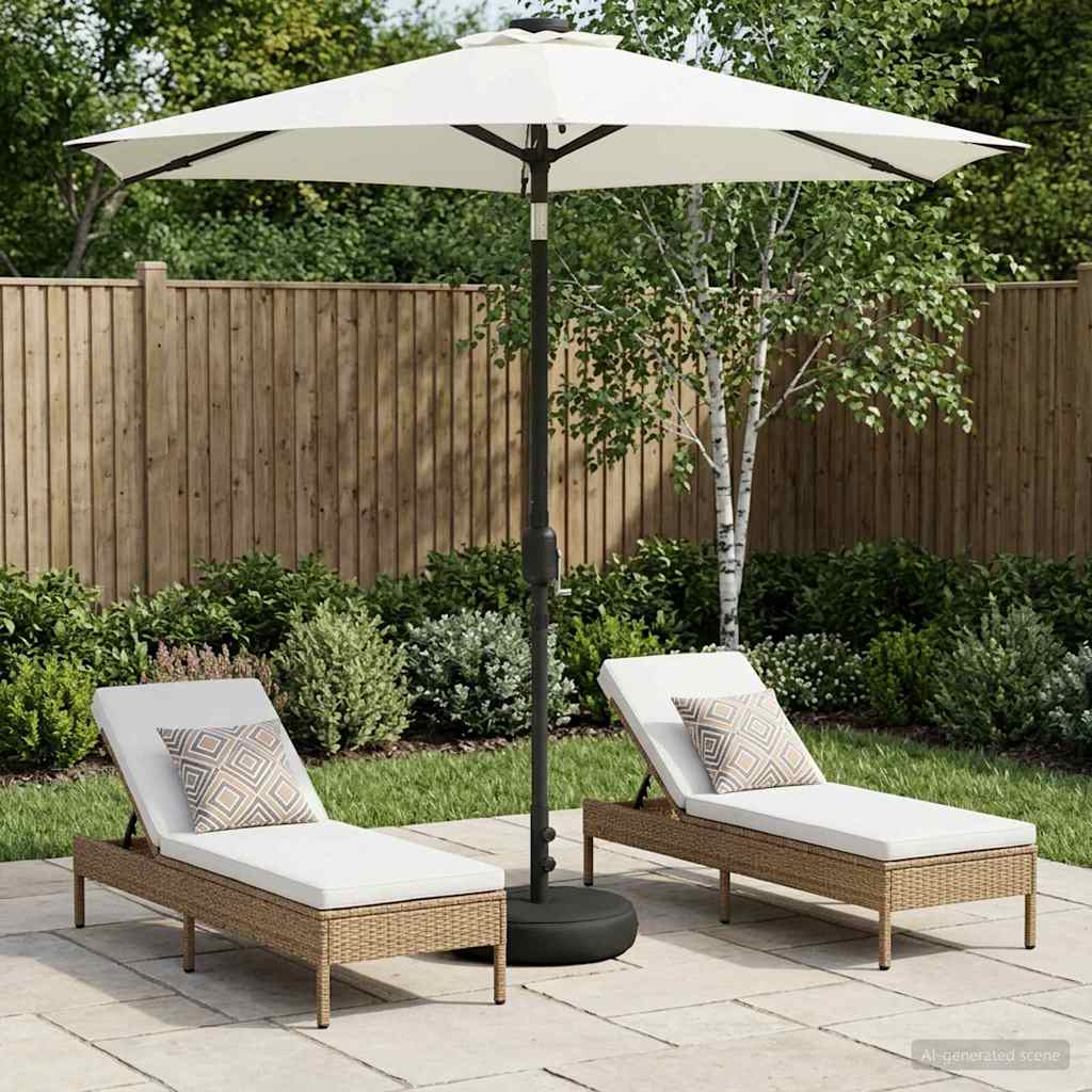 Parasol da giardino con luci LED e base 230 x 230 cm Poliestere