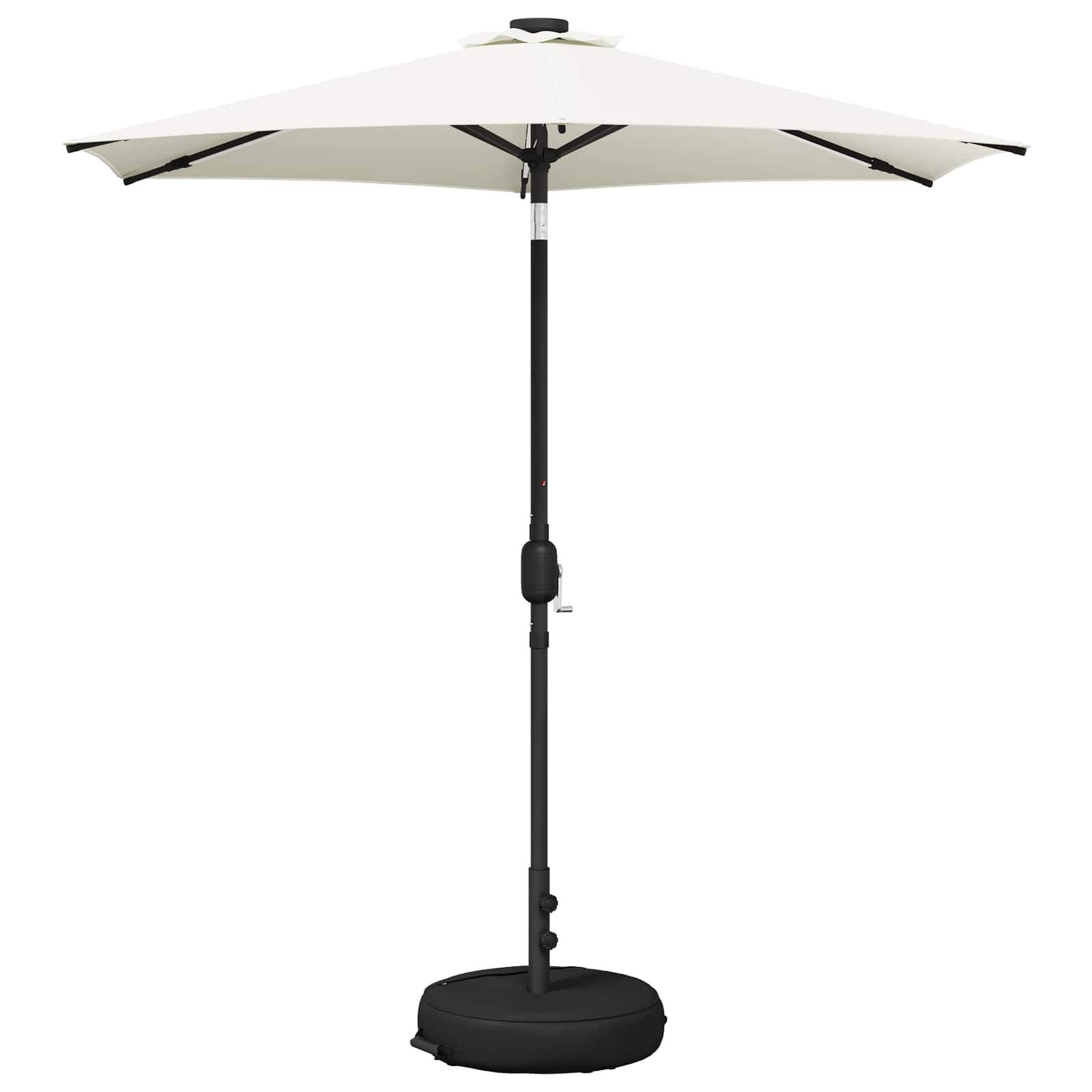 Parasol da giardino con luci LED e base 230 x 230 cm Poliestere