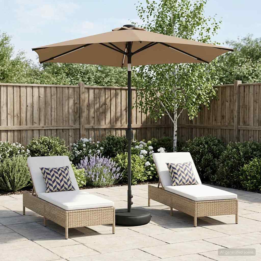 Parasol da giardino con luci LED e base 230 x 230 cm Poliestere
