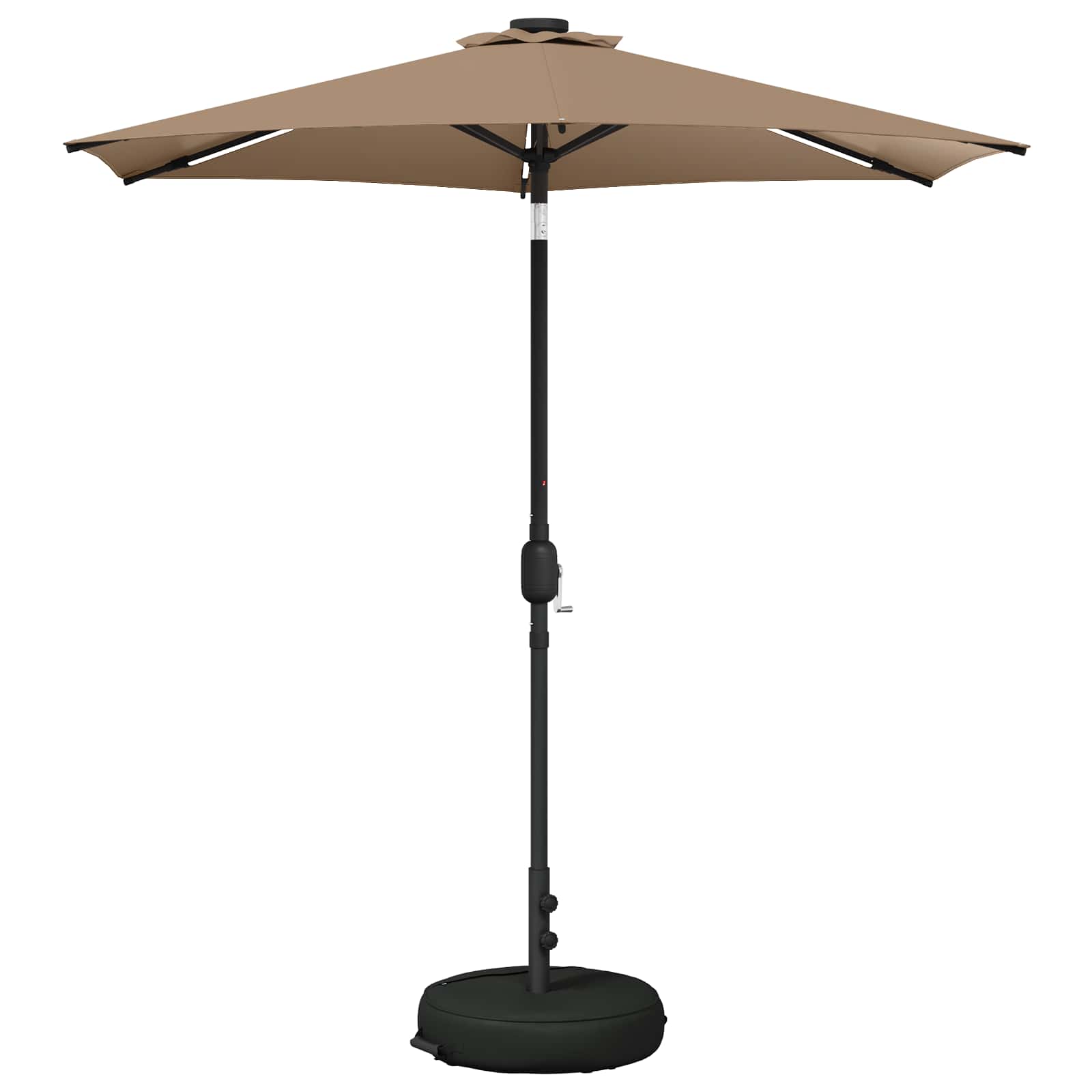 Parasol da giardino con luci LED e base 230 x 230 cm Poliestere