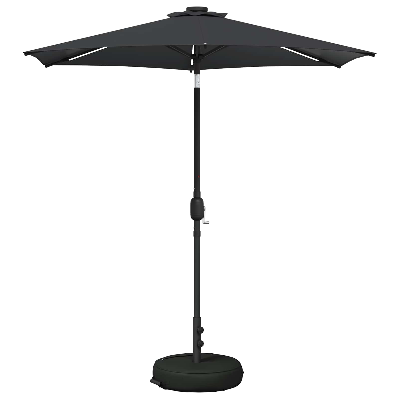 Parasol da giardino con luci LED e base 230 x 230 cm Poliestere