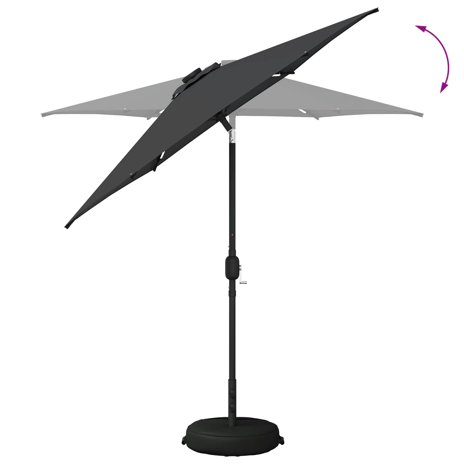 Parasol da giardino con luci LED e base 230 x 230 cm Poliestere