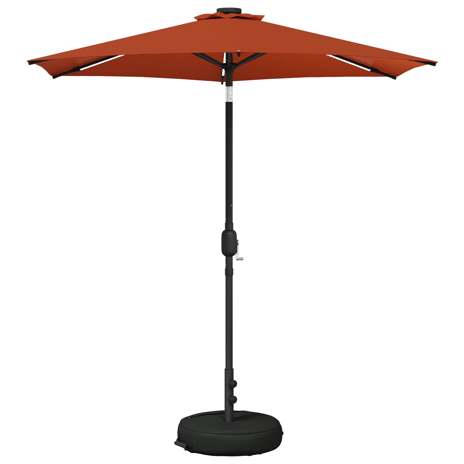 Parasol da giardino con luci LED e base 230 x 230 cm Poliestere