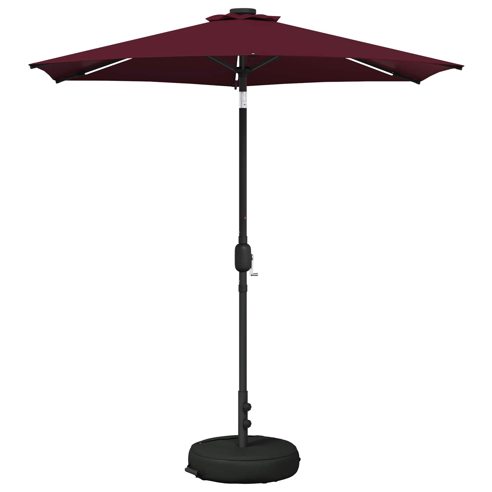 Parasol da giardino con luci LED e base 230 x 230 cm Poliestere
