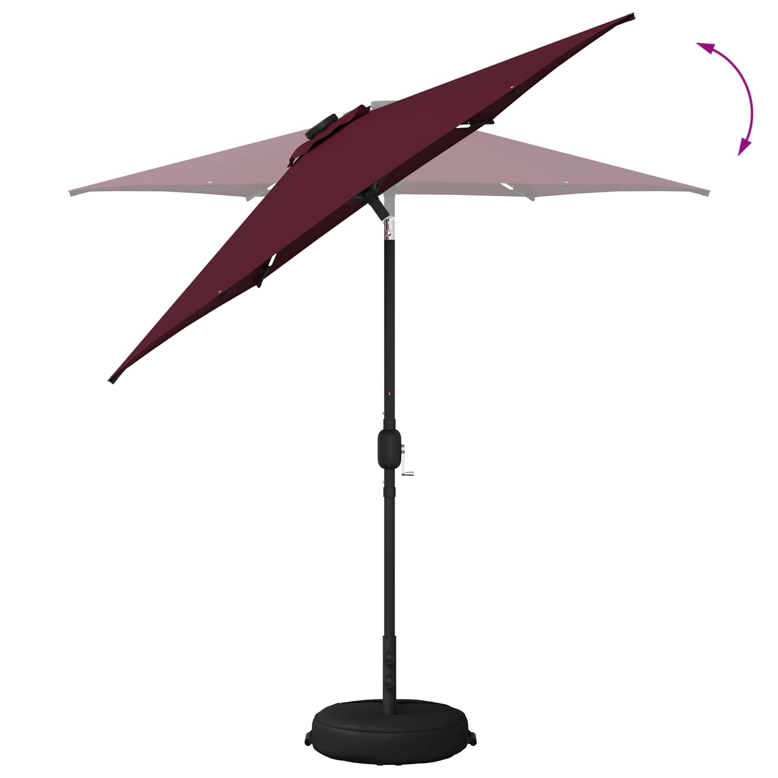 Parasol da giardino con luci LED e base 230 x 230 cm Poliestere