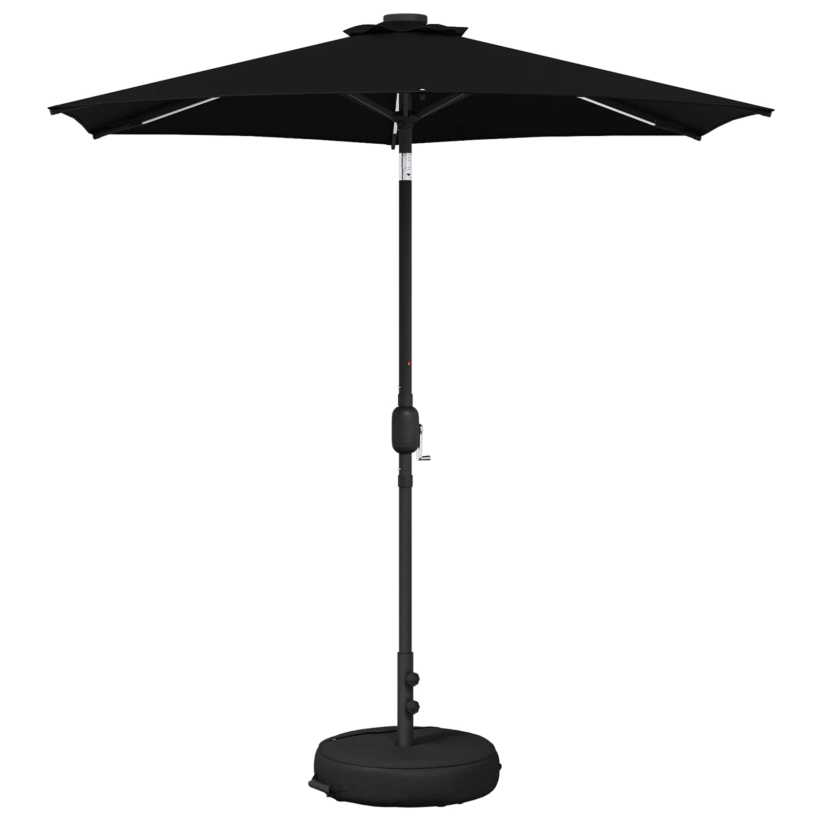 Parasol da giardino con luci LED e base 230 x 230 cm Poliestere