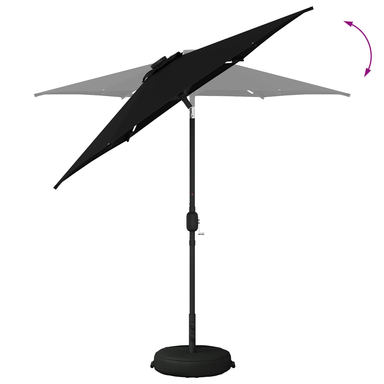Parasol da giardino con luci LED e base 230 x 230 cm Poliestere