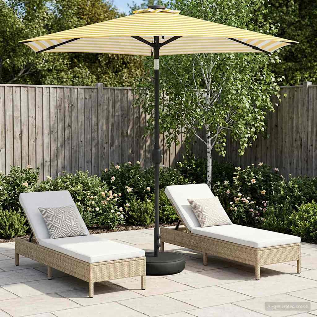 Parasol da giardino con luci LED e base 230 x 230 cm Poliestere