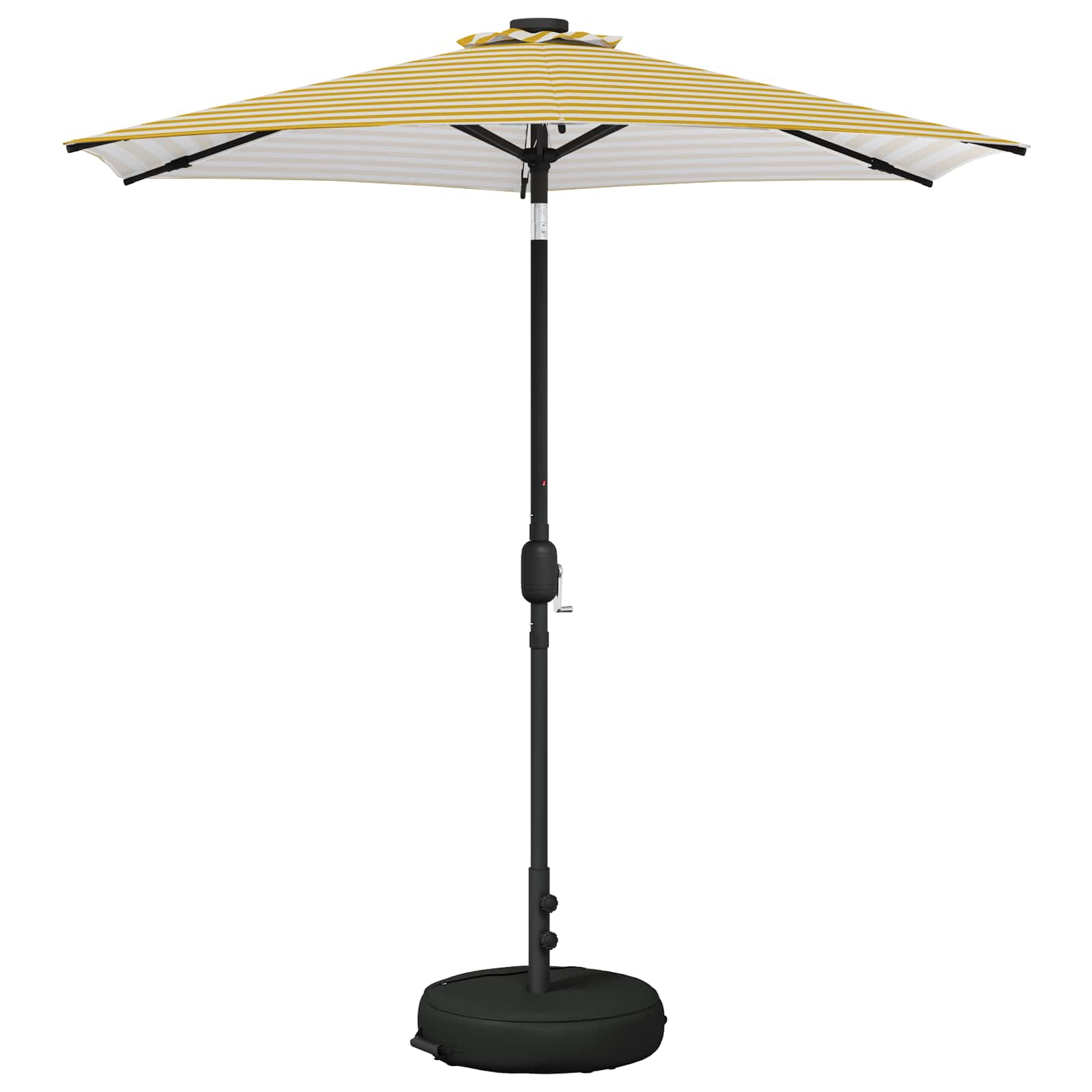 Parasol da giardino con luci LED e base 230 x 230 cm Poliestere
