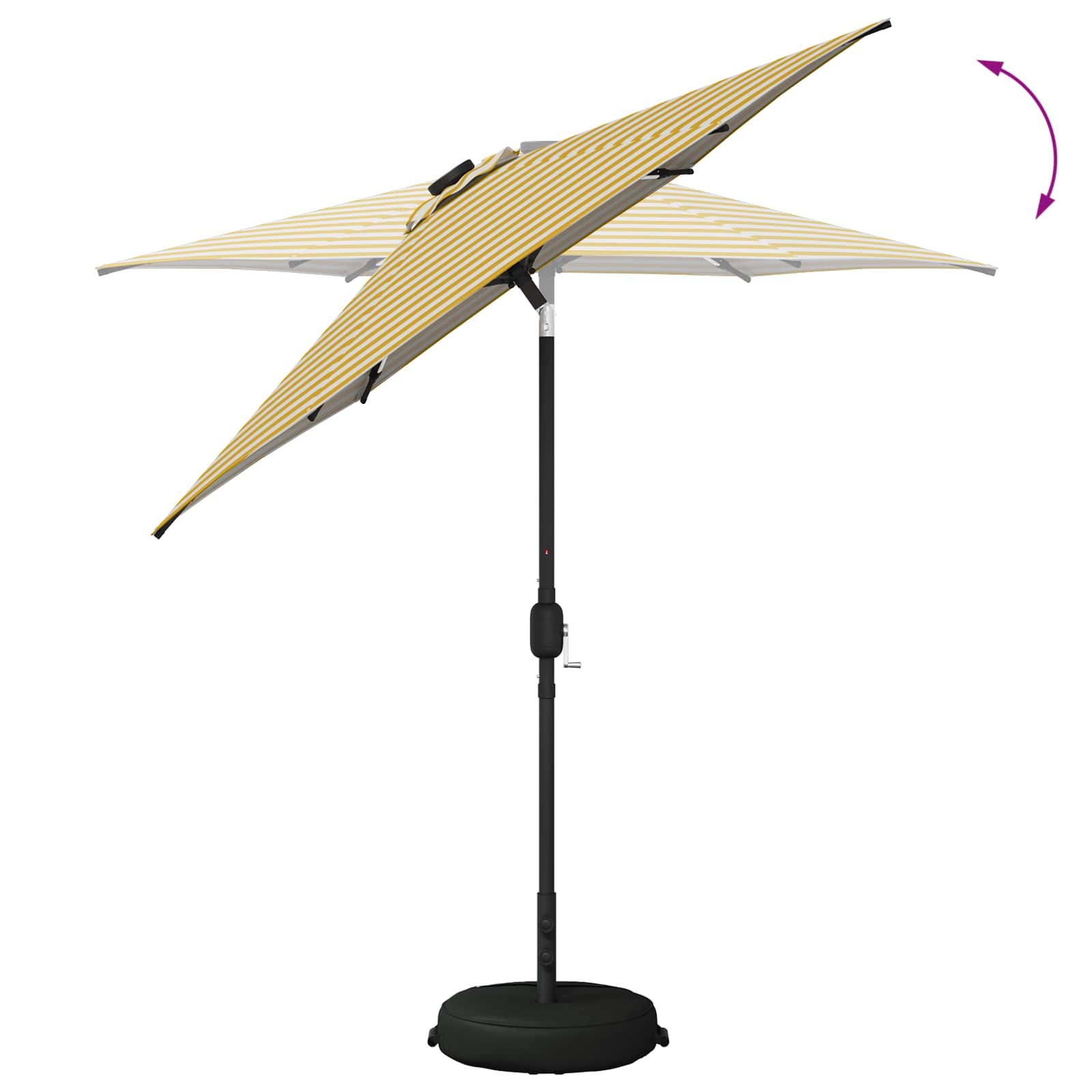 Parasol da giardino con luci LED e base 230 x 230 cm Poliestere