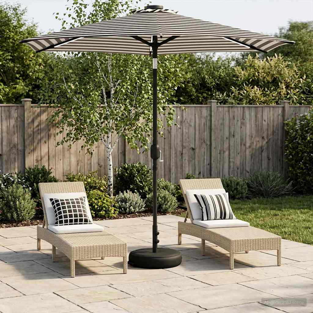 Parasol da giardino con luci LED e base 230 x 230 cm Poliestere