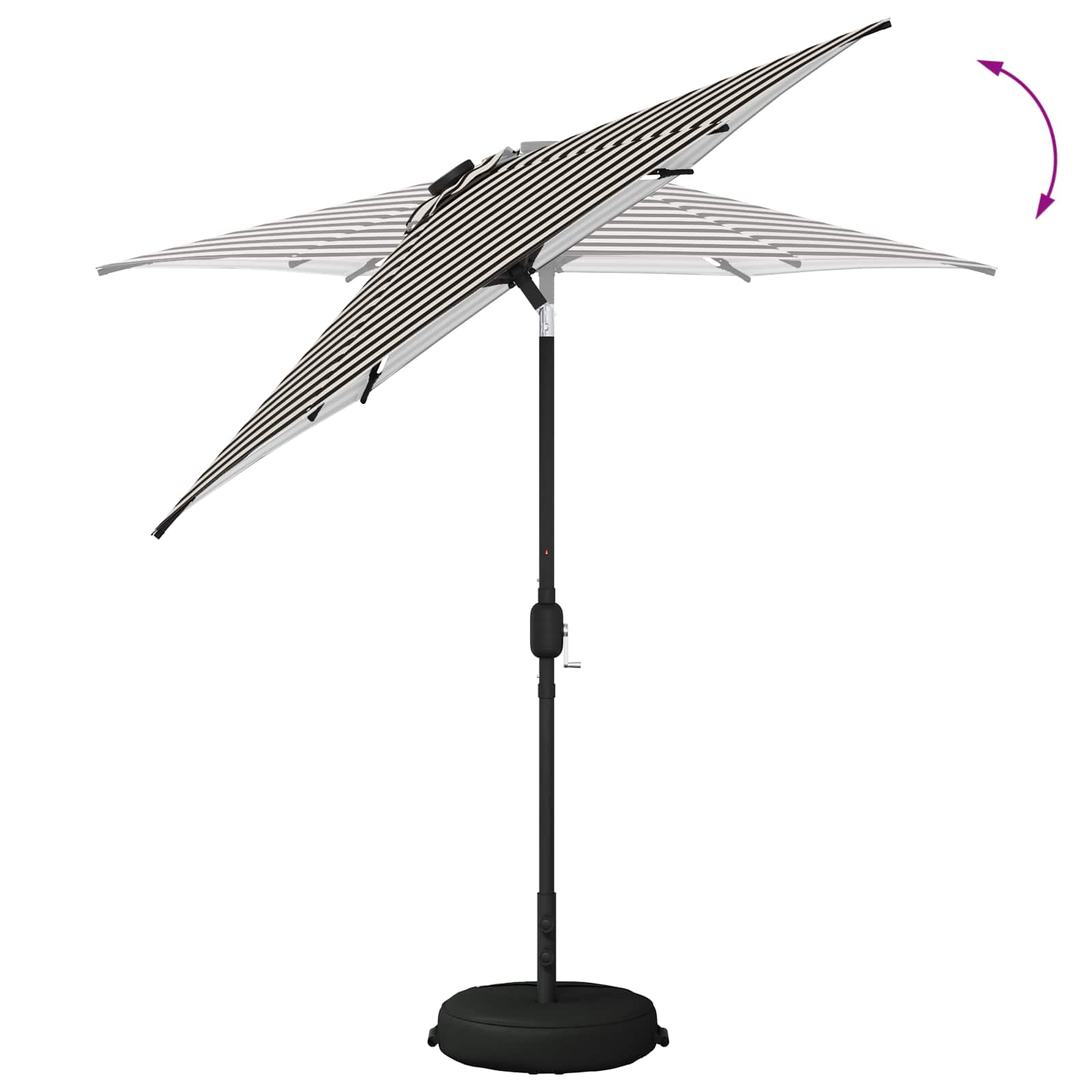 Parasol da giardino con luci LED e base 230 x 230 cm Poliestere