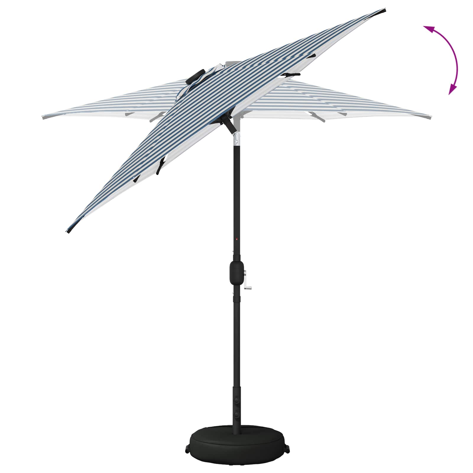 Parasol da giardino con luci LED e base 230 x 230 cm Poliestere