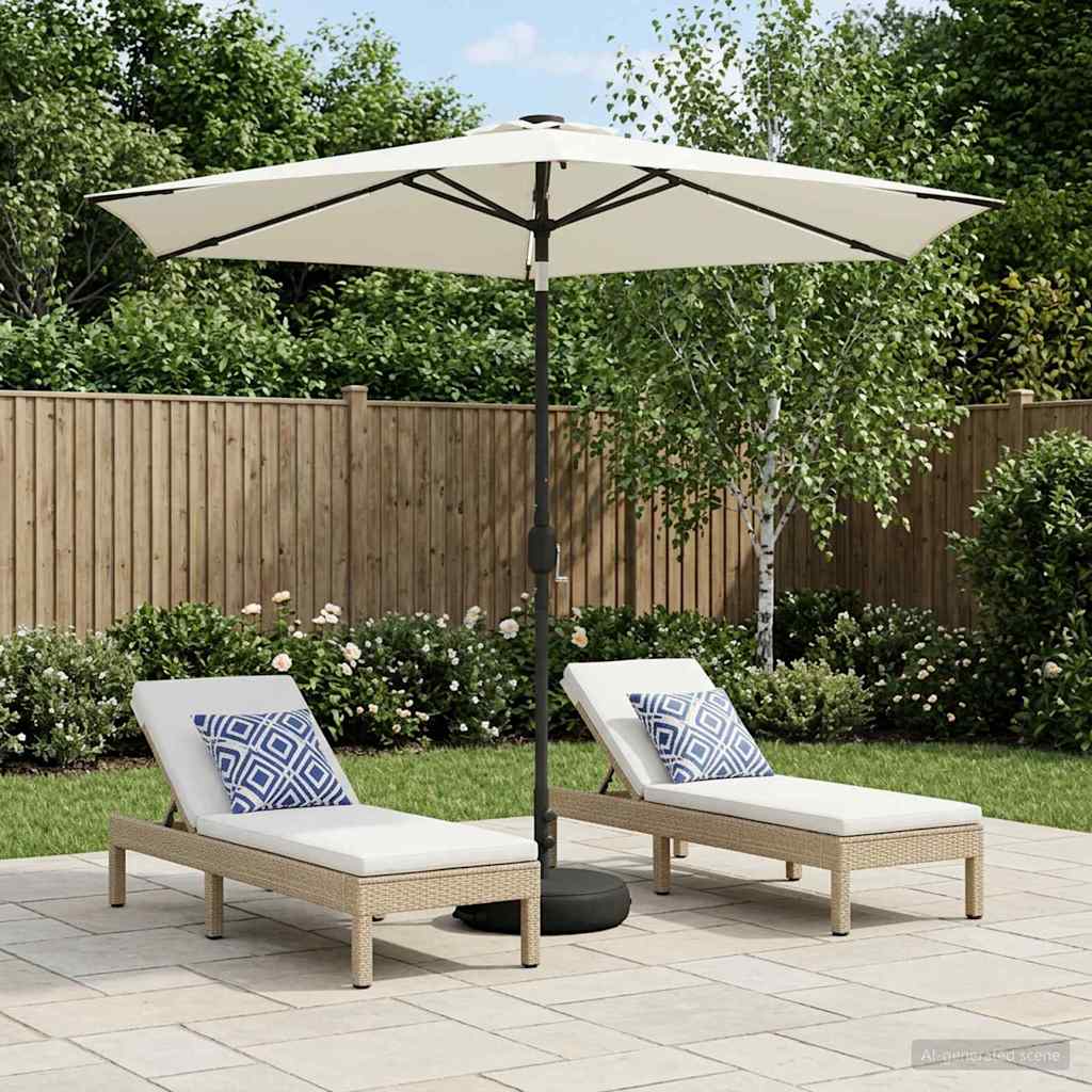 Parasol da giardino con luci LED e base 270 x 270 cm Poliestere
