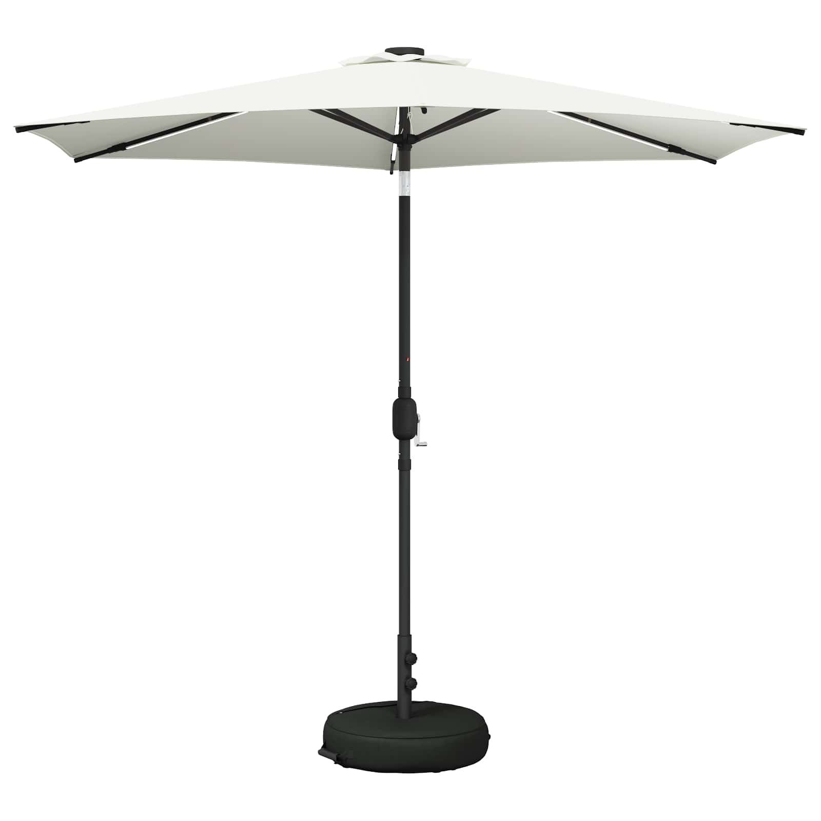 Parasol da giardino con luci LED e base 270 x 270 cm Poliestere