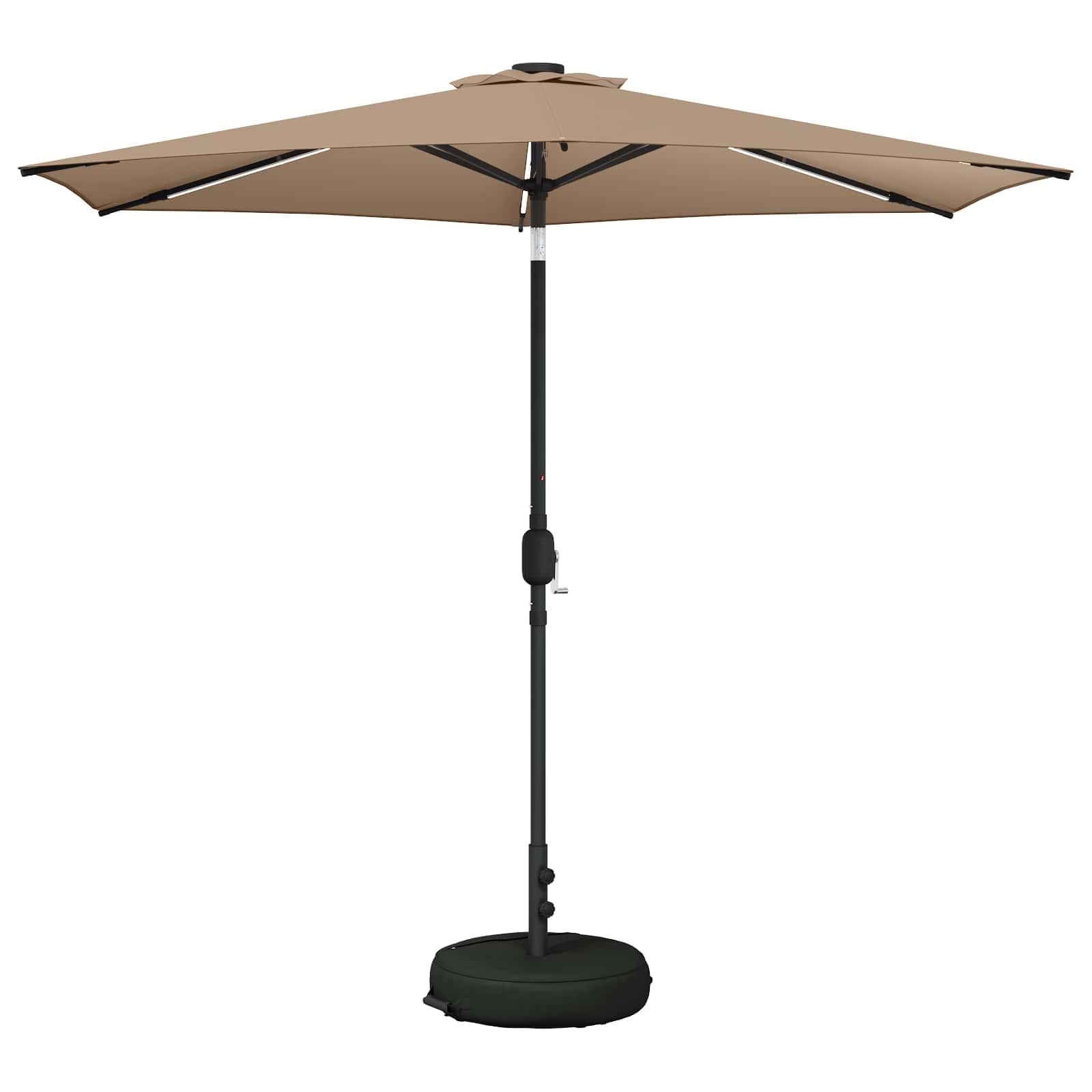 Parasol da giardino con luci LED e base 270 x 270 cm Poliestere