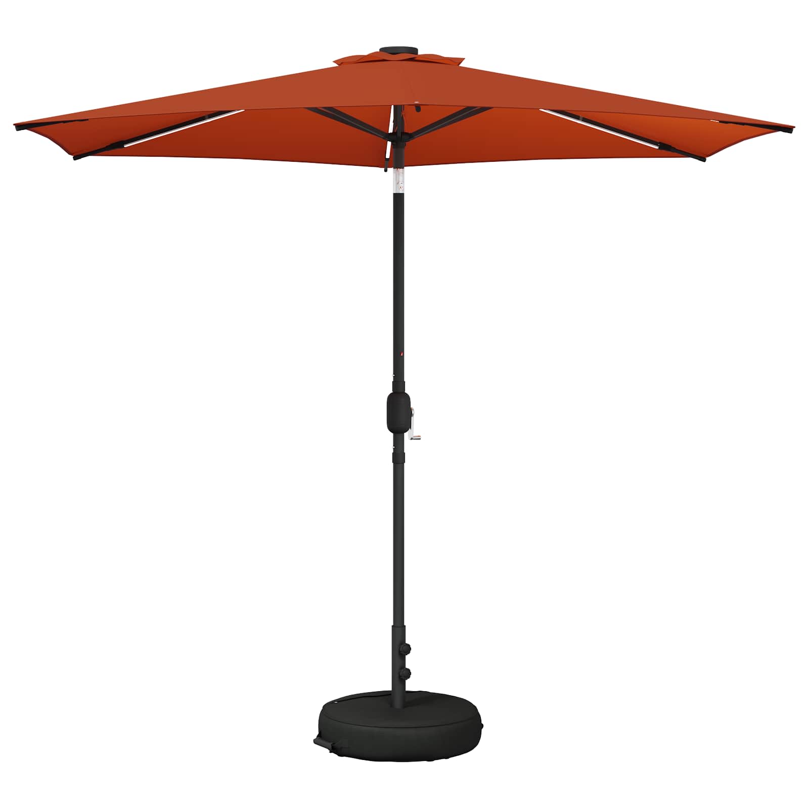 Parasol da giardino con luci LED e base 270 x 270 cm Poliestere