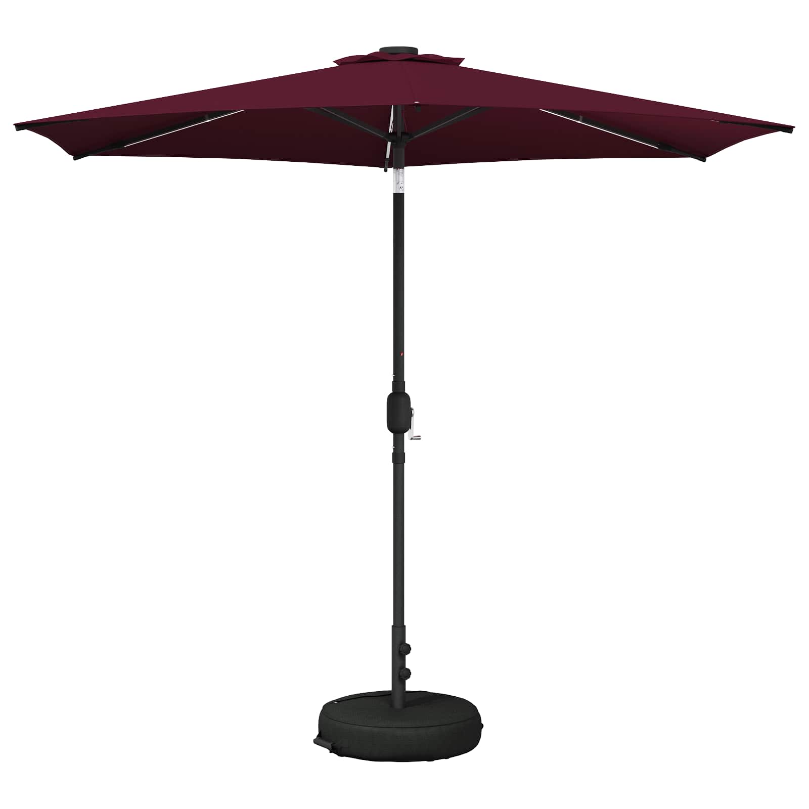 Parasol da giardino con luci LED e base 270 x 270 cm Poliestere