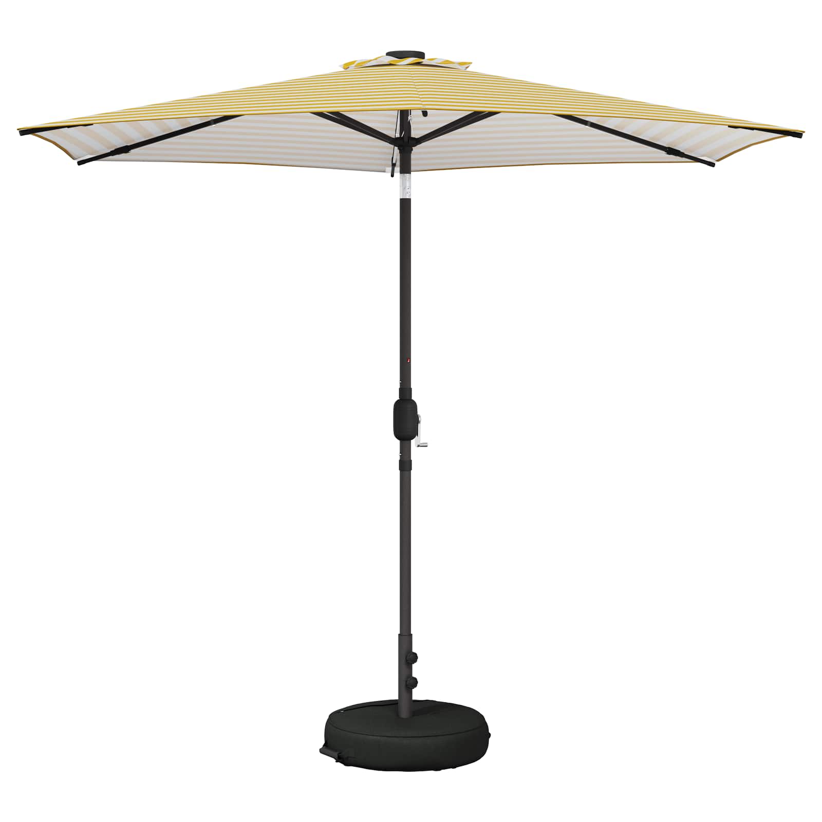 Parasol da giardino con luci LED e base 270 x 270 cm Poliestere