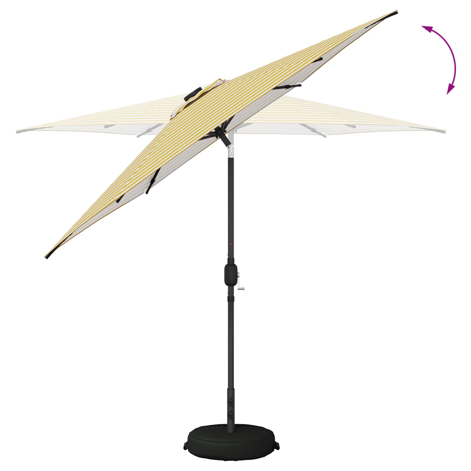Parasol da giardino con luci LED e base 270 x 270 cm Poliestere