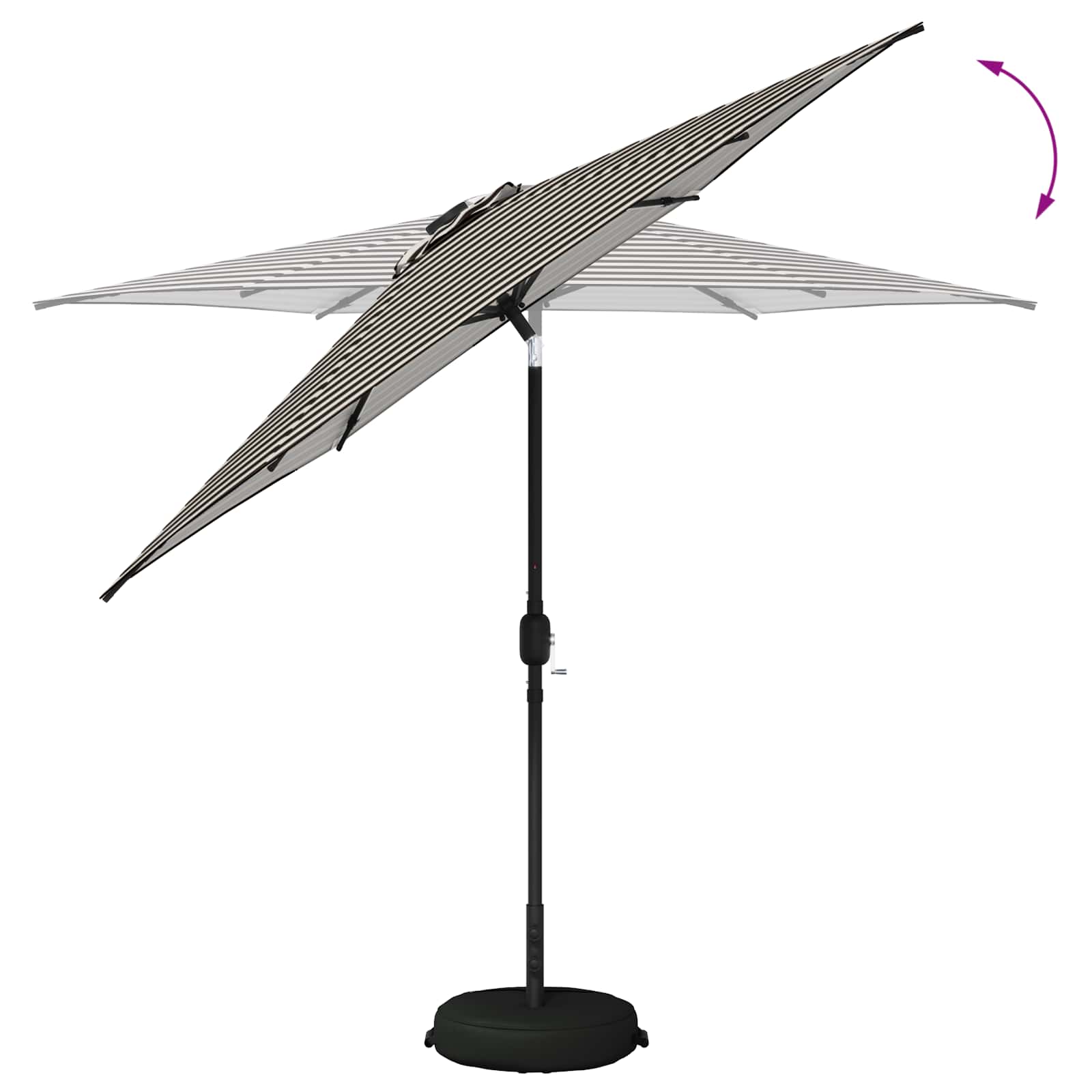 Parasol da giardino con luci LED e base 270 x 270 cm Poliestere