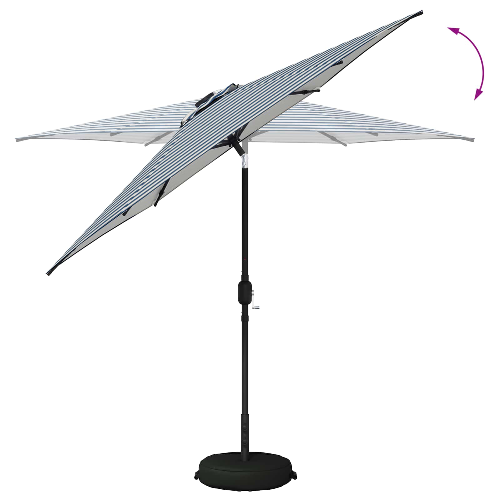 Parasol da giardino con luci LED e base 270 x 270 cm Poliestere