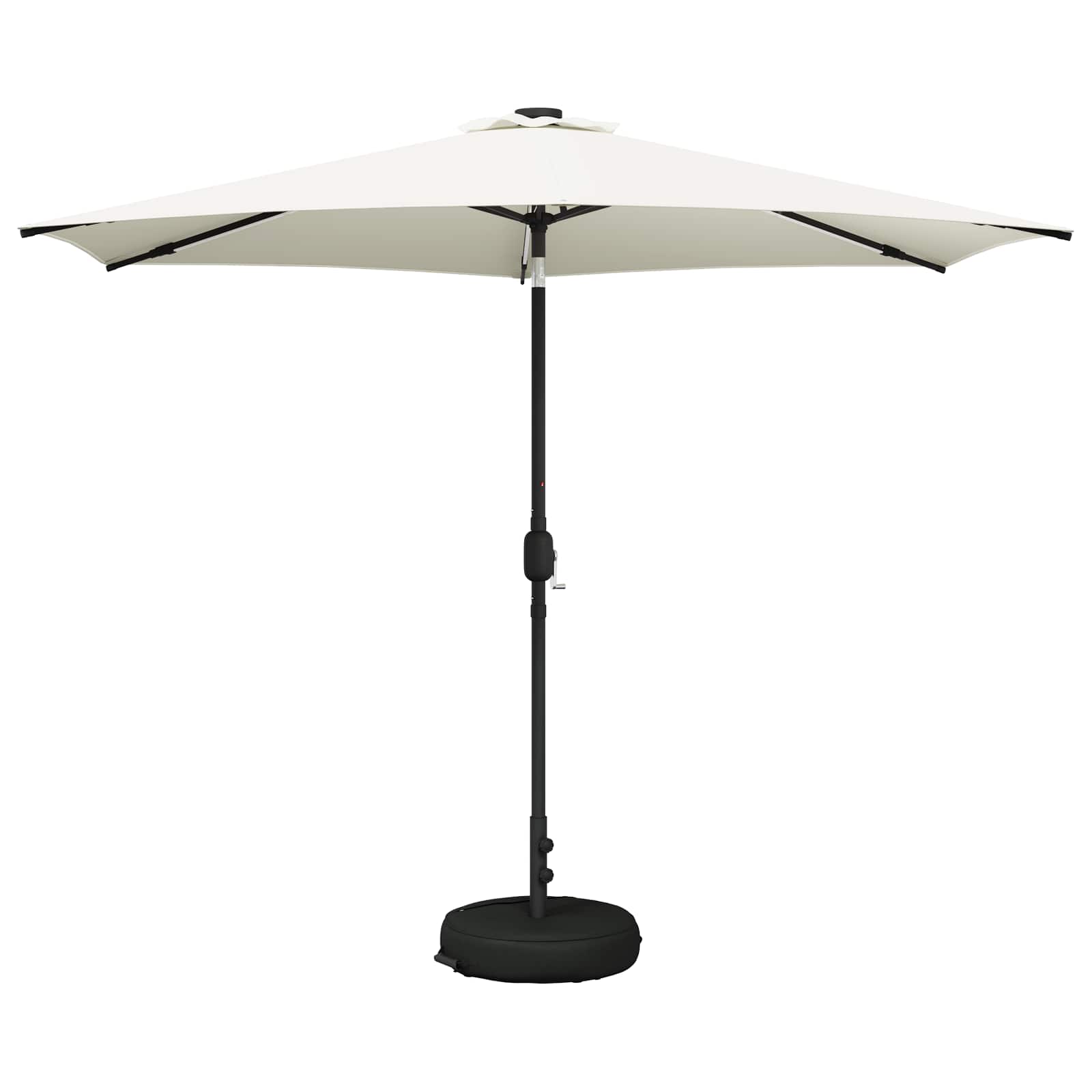 Parasol da giardino con luci LED e base 300 x 300 cm Poliestere