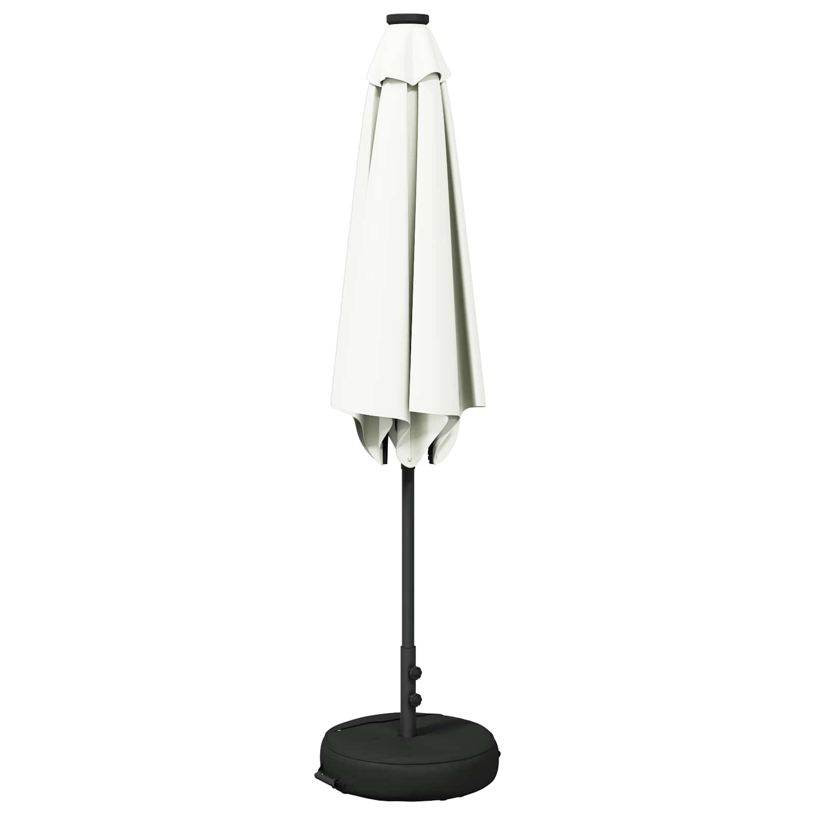 Parasol da giardino con luci LED e base 300 x 300 cm Poliestere
