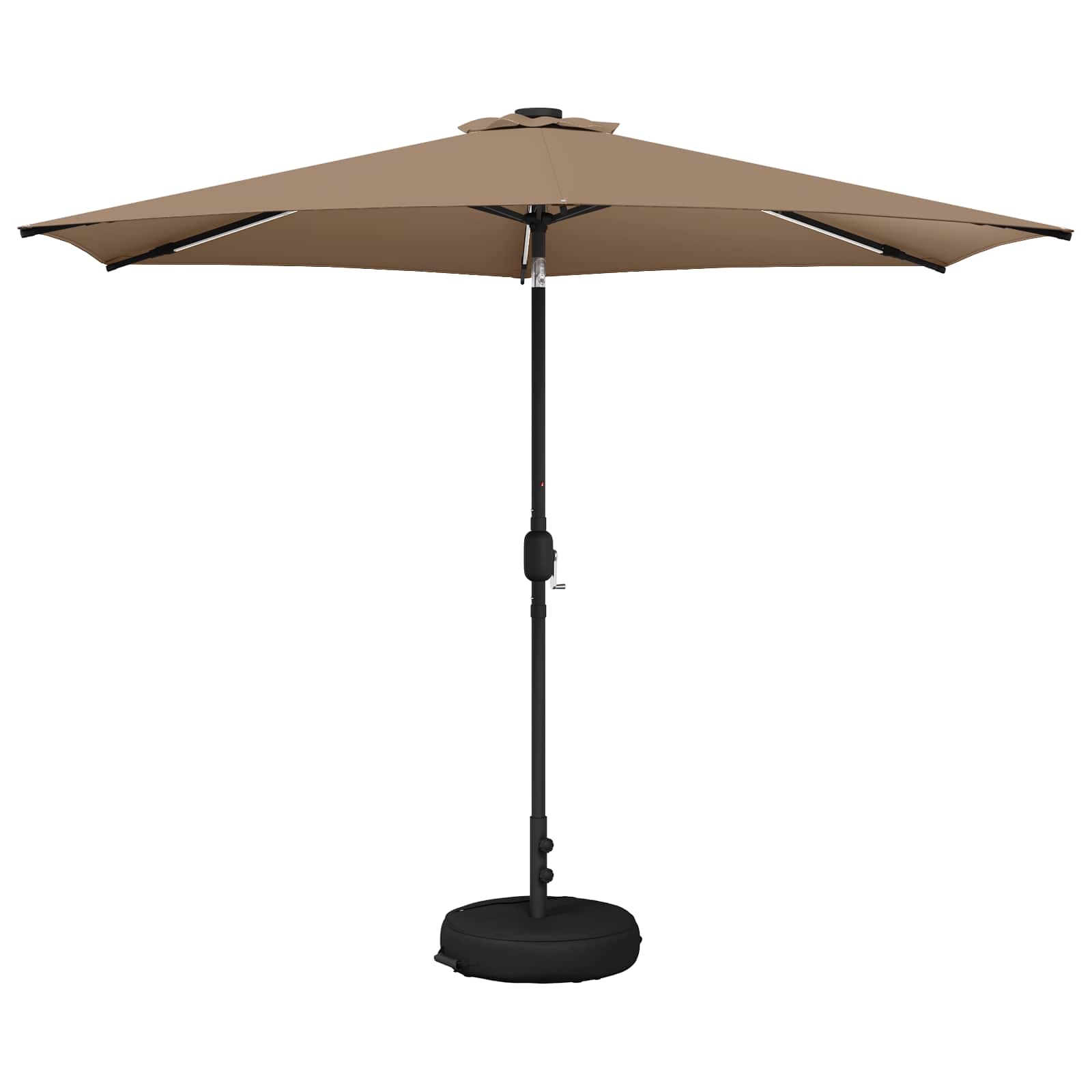 Parasol da giardino con luci LED e base 300 x 300 cm Poliestere