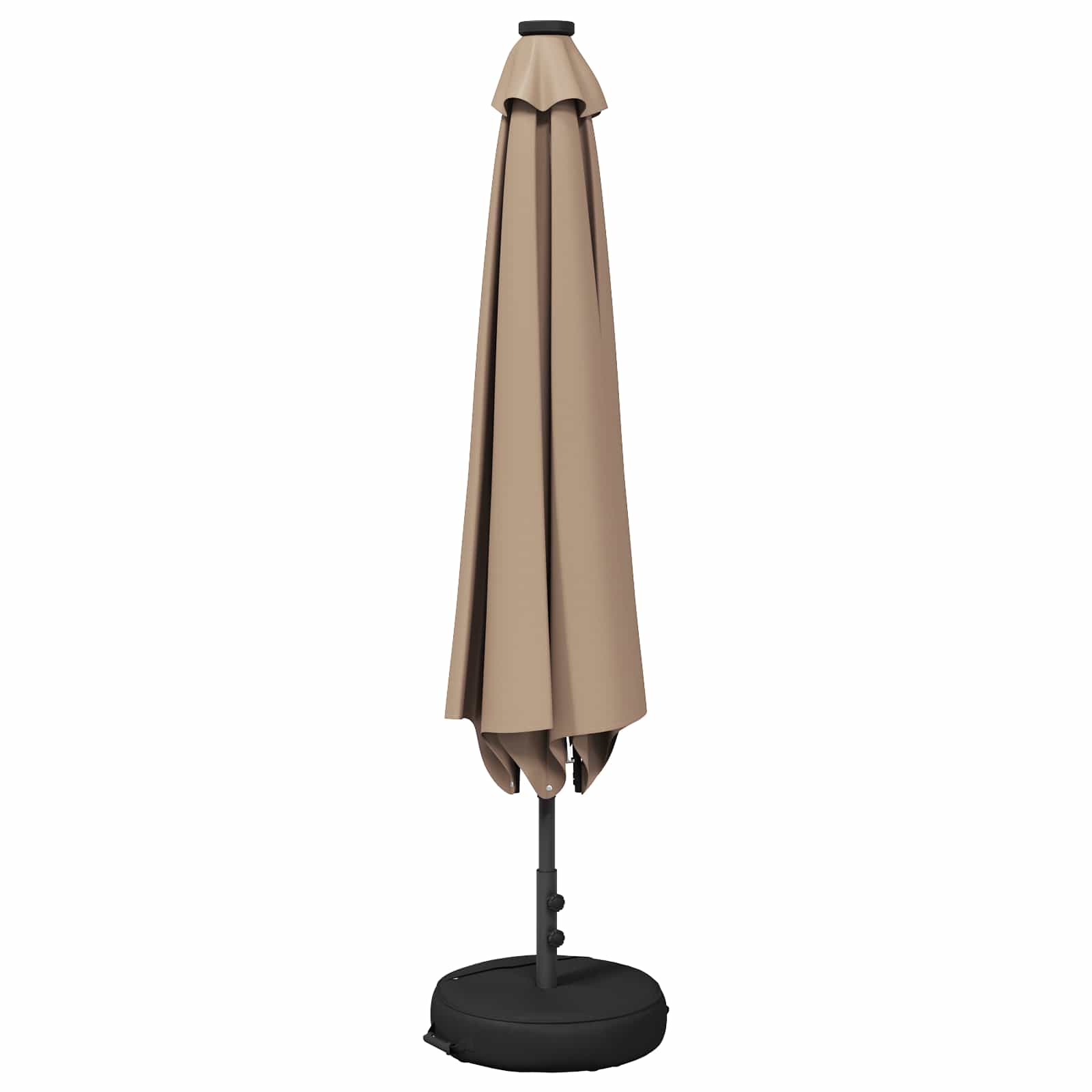 Parasol da giardino con luci LED e base 300 x 300 cm Poliestere