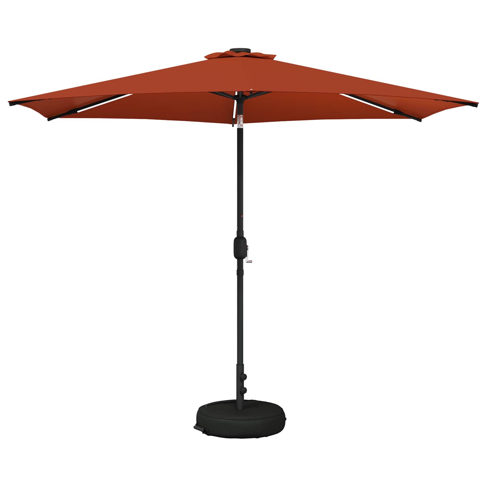 Parasol da giardino con luci LED e base 300 x 300 cm Poliestere