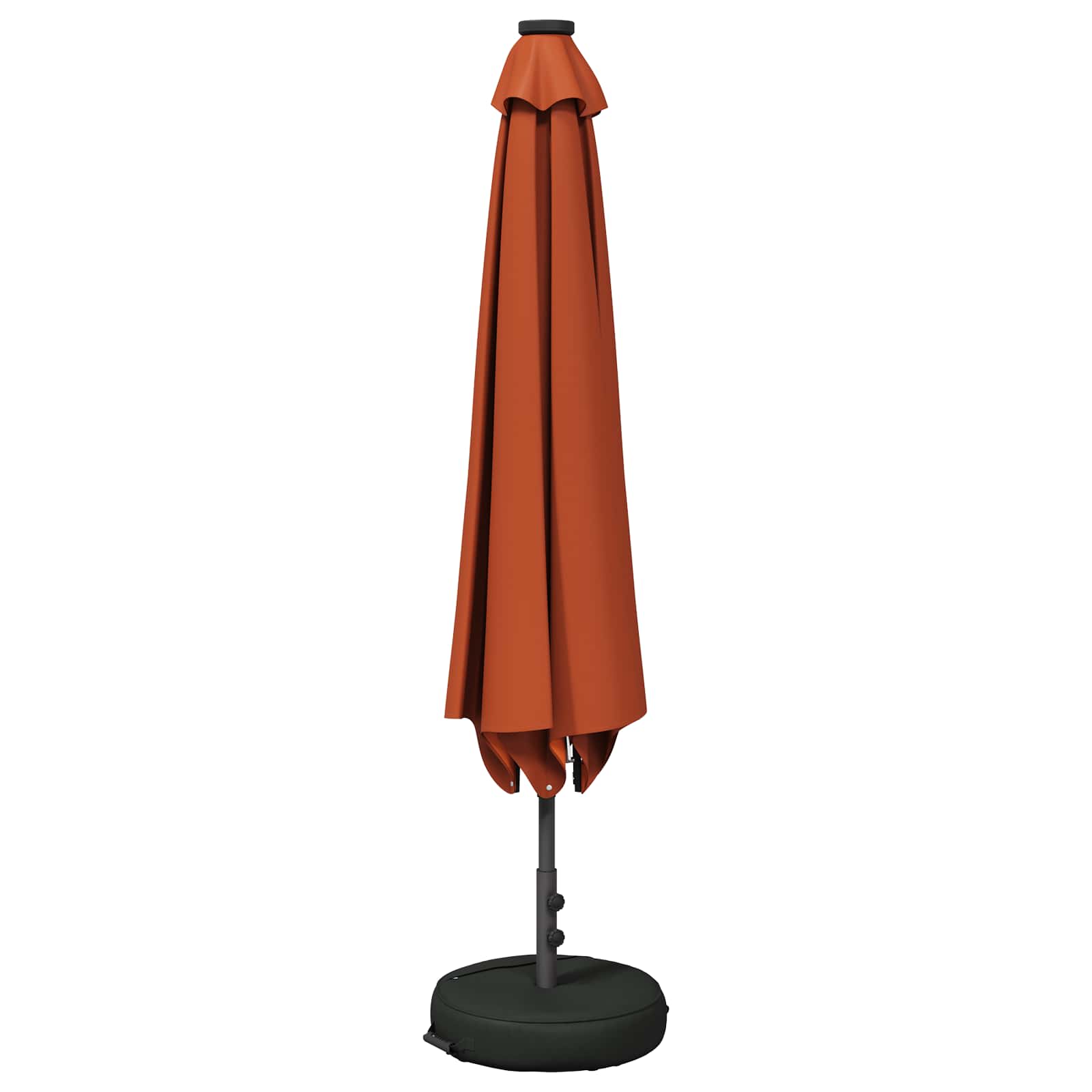 Parasol da giardino con luci LED e base 300 x 300 cm Poliestere