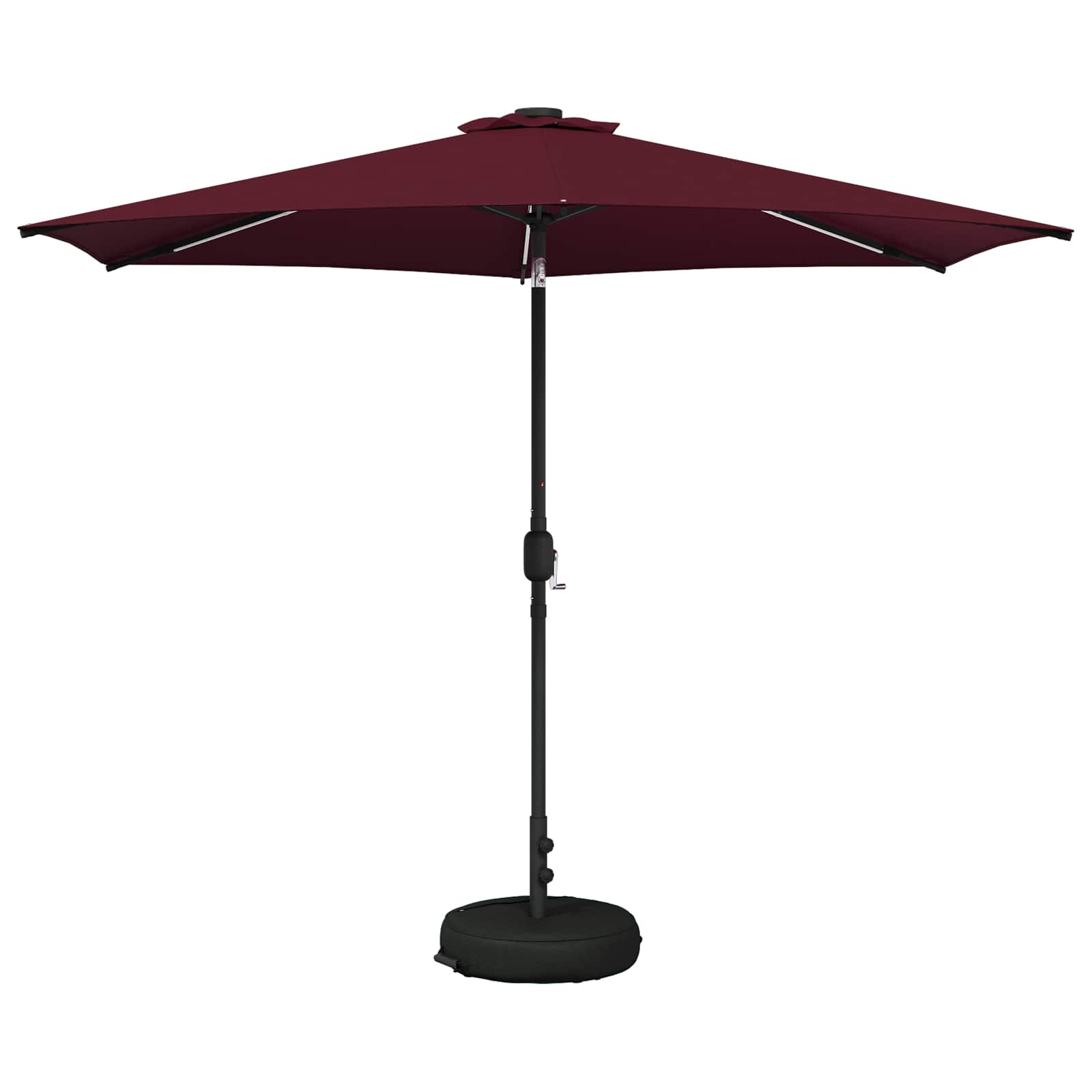Parasol da giardino con luci LED e base 300 x 300 cm Poliestere