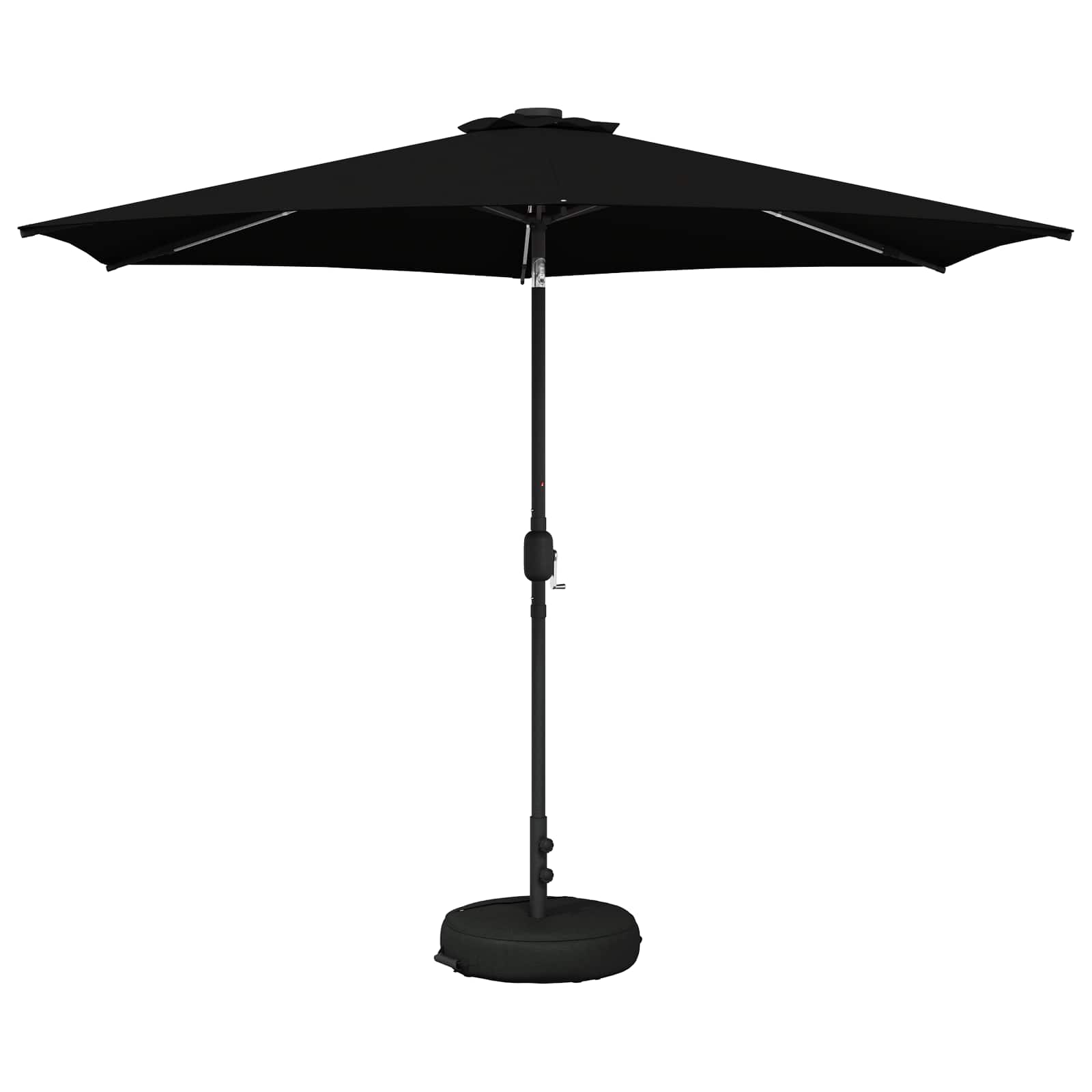Parasol da giardino con luci LED e base 300 x 300 cm Poliestere