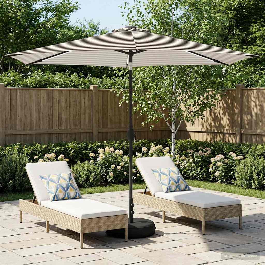 Parasol da giardino con luci LED e base 300 x 300 cm Poliestere
