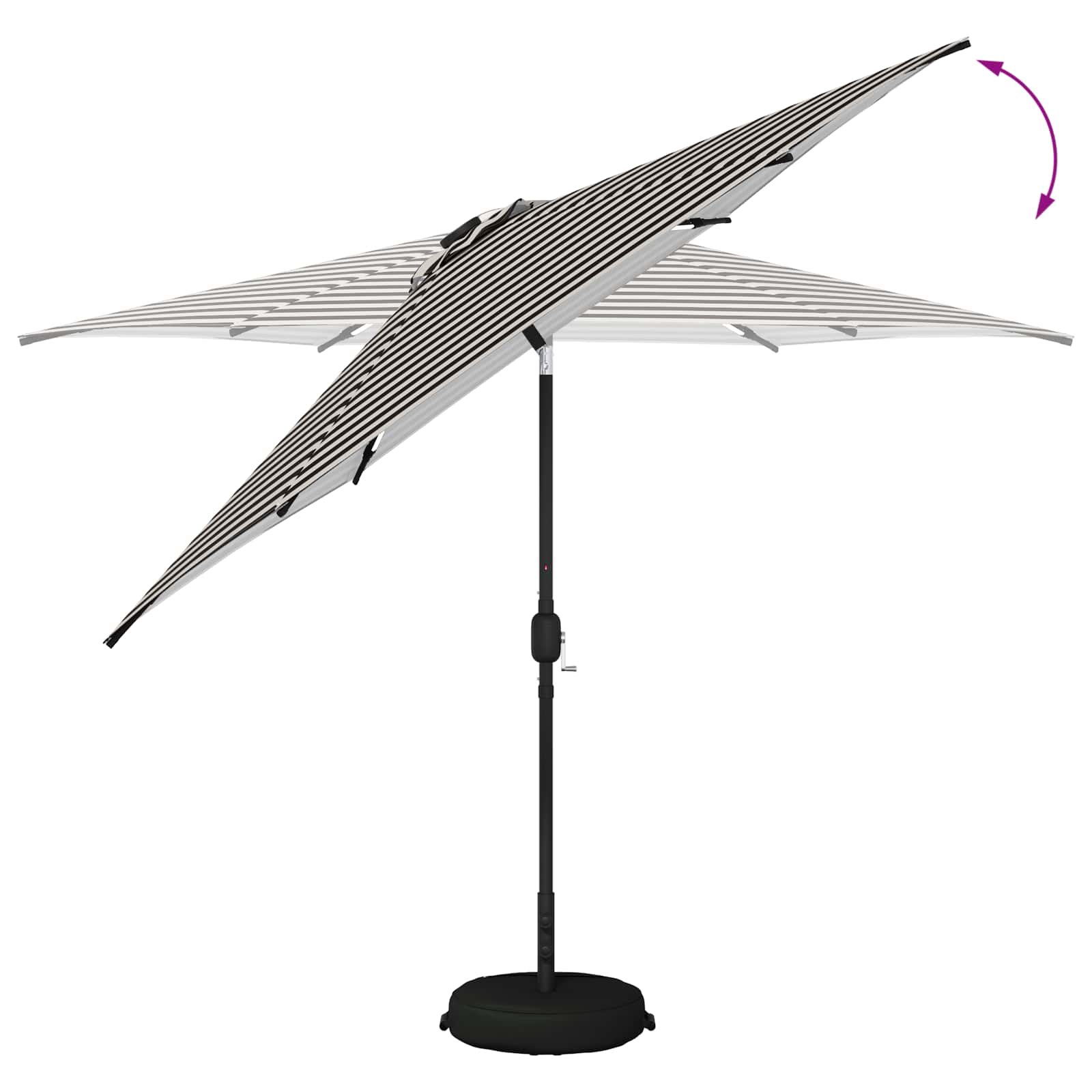 Parasol da giardino con luci LED e base 300 x 300 cm Poliestere