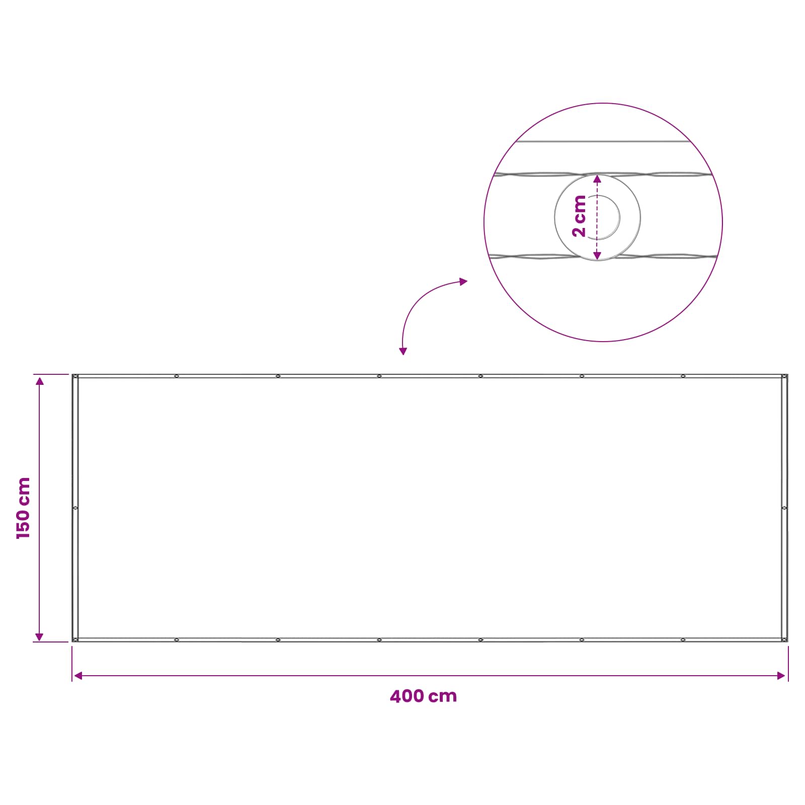 Schermo di Privacy per Balcone 150 x 400 cm