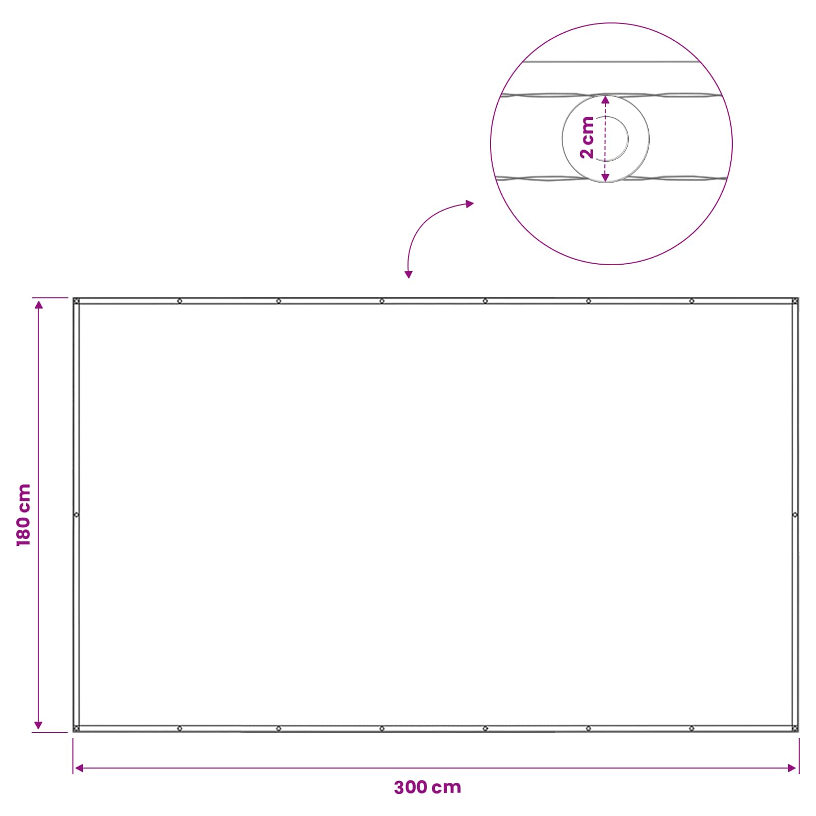 Schermo di Privacy per Balcone 180 x 300 cm