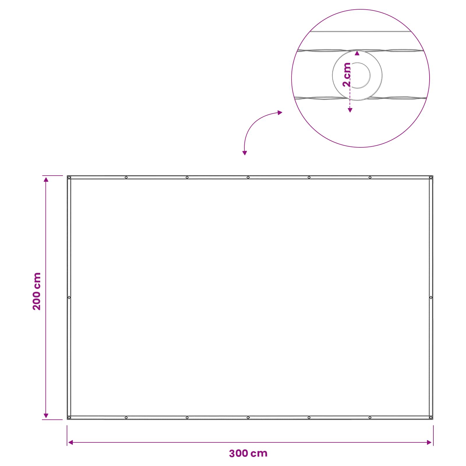 Schermo di Privacy per Balcone 200 x 300 cm