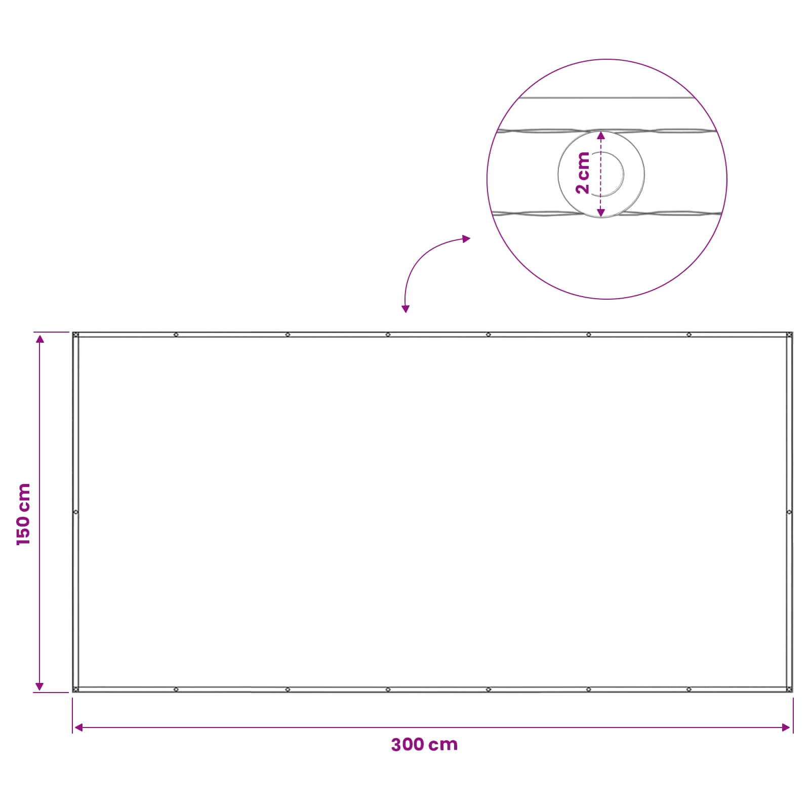 Schermo di Privacy per Balcone 150 x 300 cm