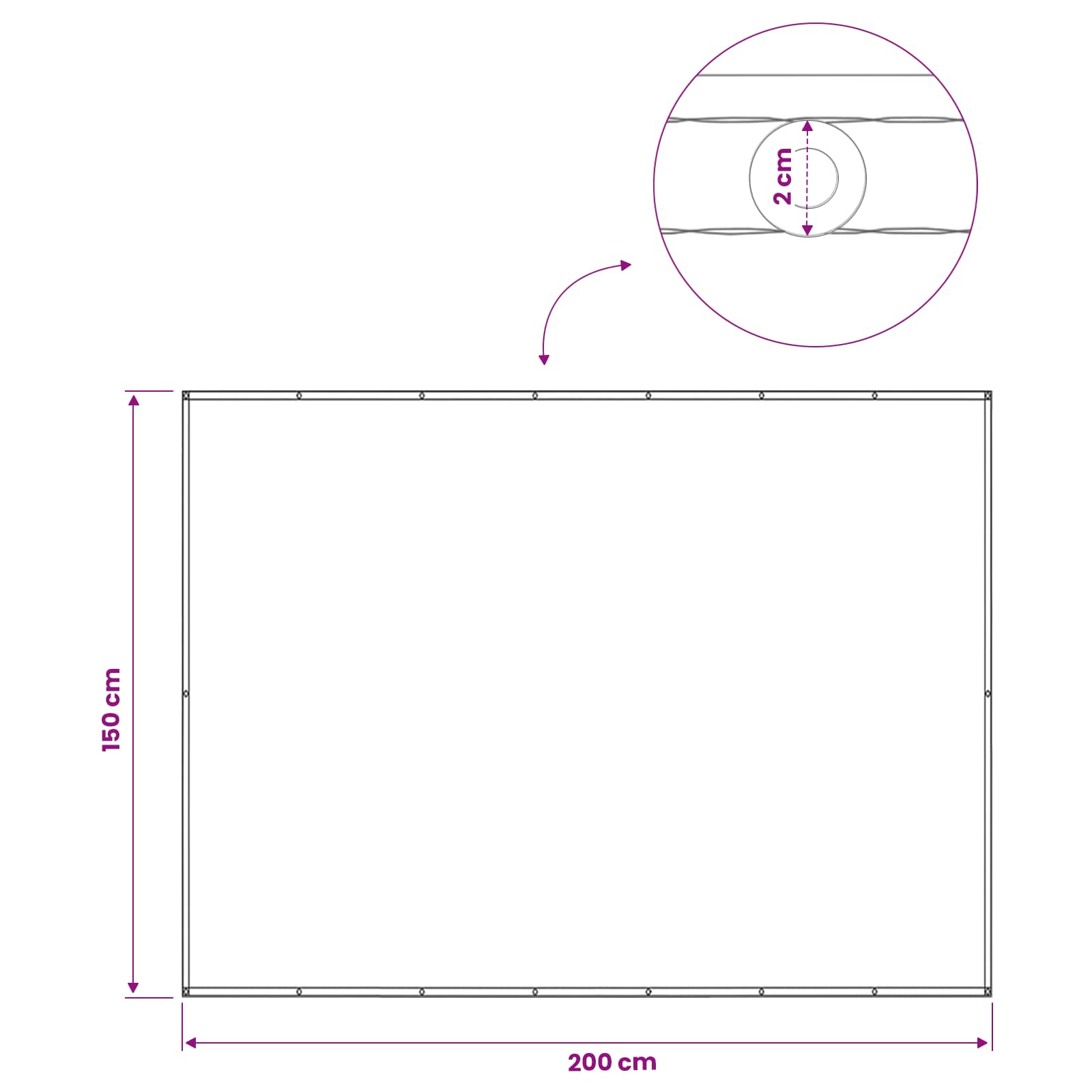 Schermo di Privacy per Balcone 150 x 200 cm