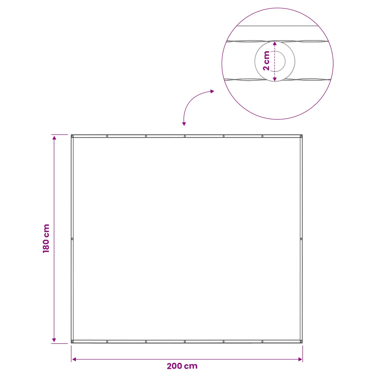 Schermo di Privacy per Balcone 180 x 200 cm