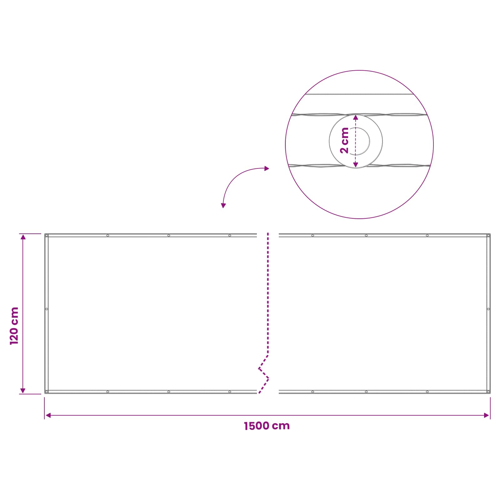 Schermo di Privacy per Balcone 1,2 x 15 m