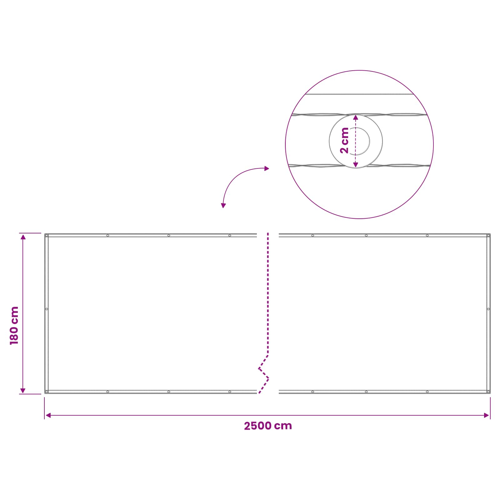 Schermo di Privacy per Balcone 1,8 x 25 m