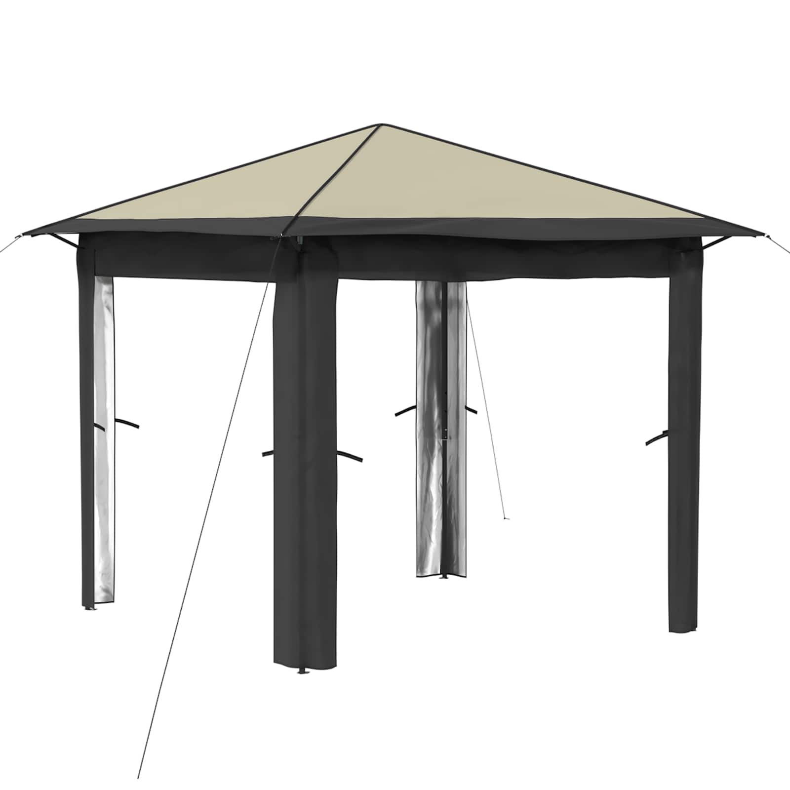Gazebo senza Parete 2,6 x 2,6 m Crema e Antracite