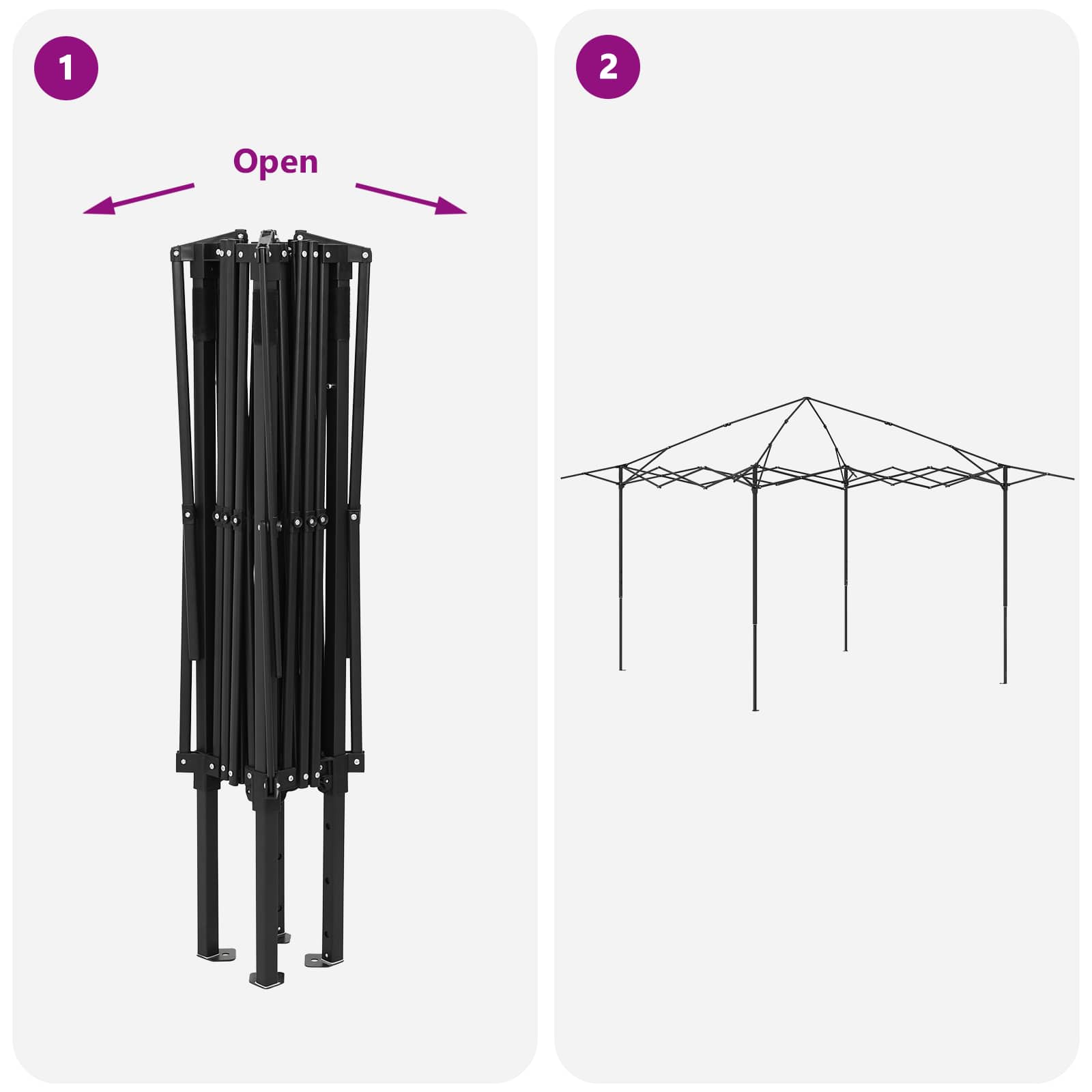 Gazebo con 4 Pareti 2,6 x 2,6 m Crema e Marrone