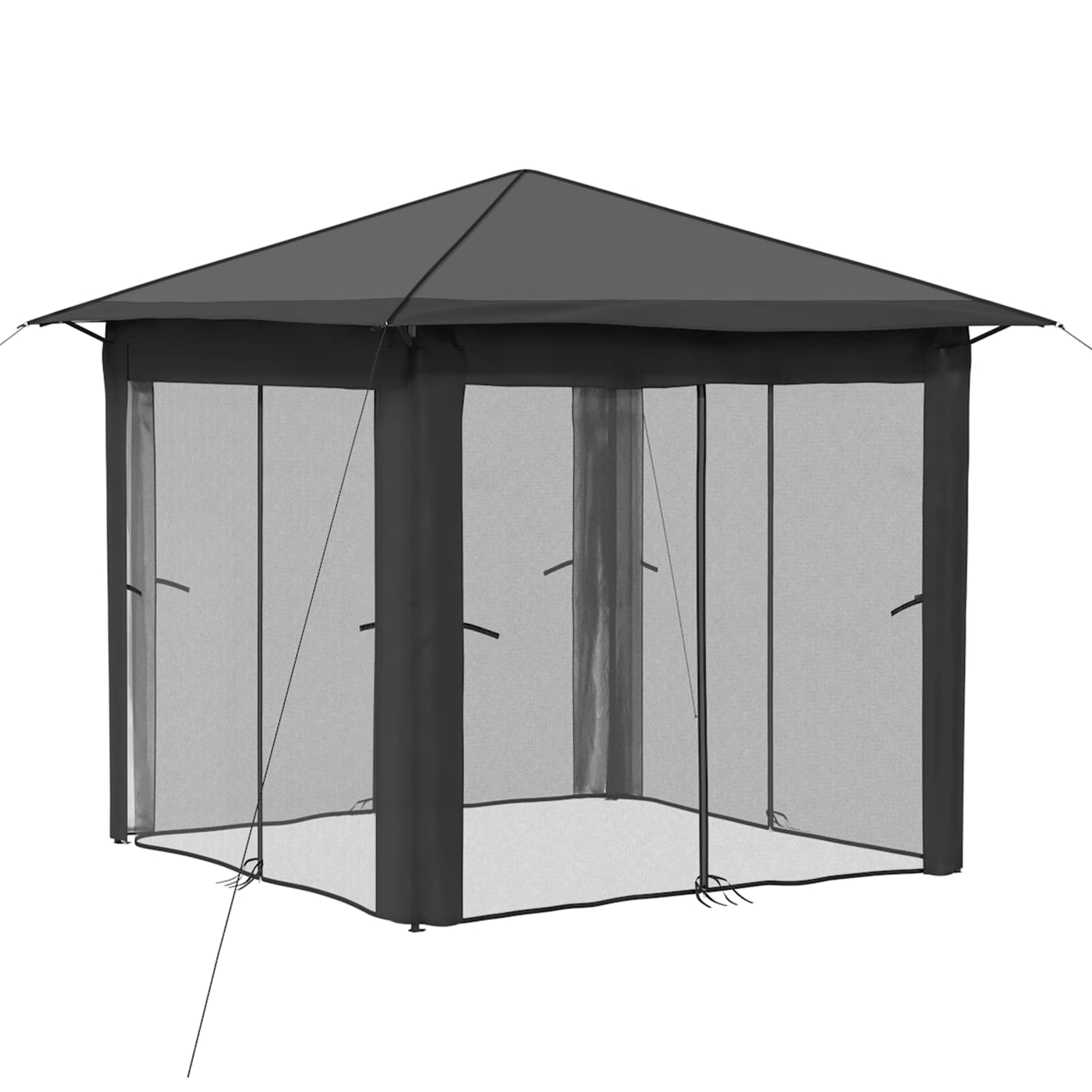 Gazebo con 4 Pareti 2,6 x 2,6 m Grigio chiaro e Antracite